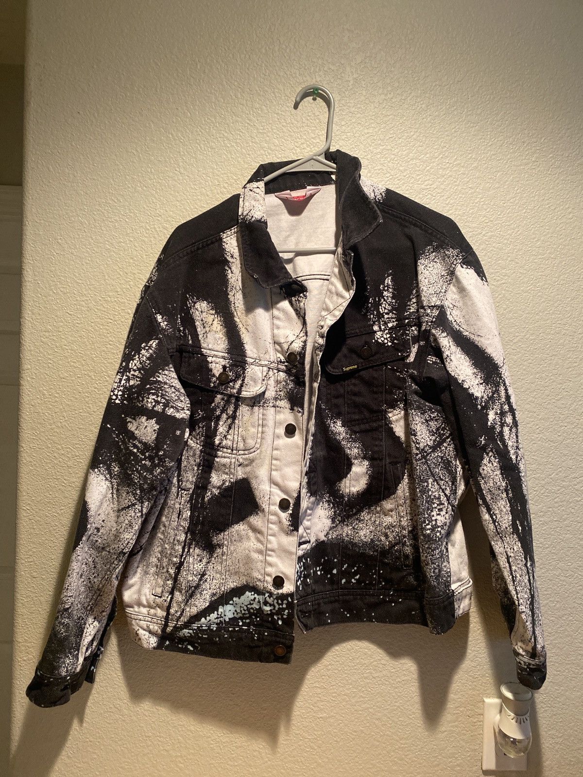 image of 2020 Supreme My Bloody Valentine Trucker Jacket in Black White, Men's (Size Large)