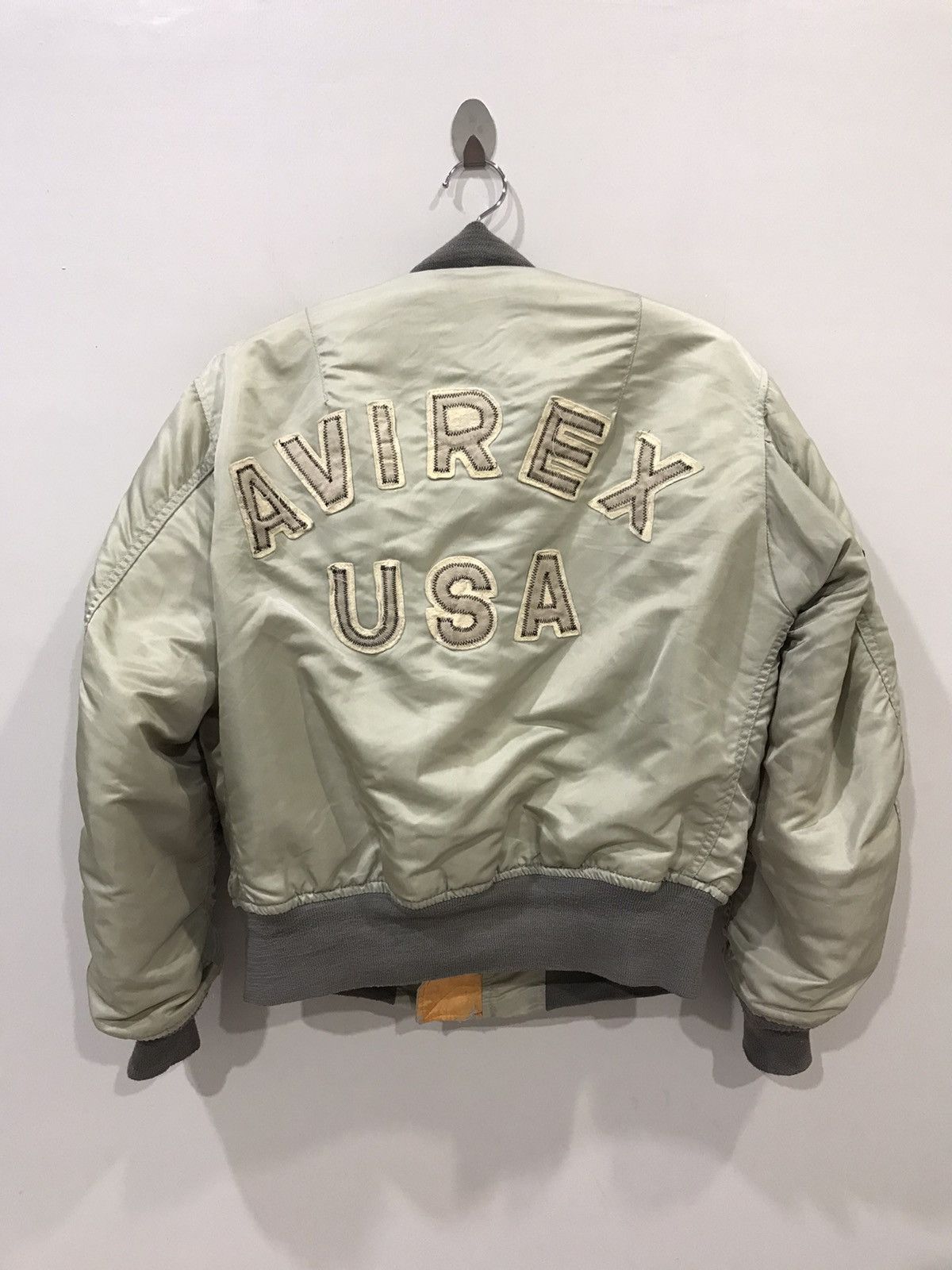 image of Vintage 80's Avirex Usa Emar Zipper Spell Out Flight Jacket, Men's (Size Medium)