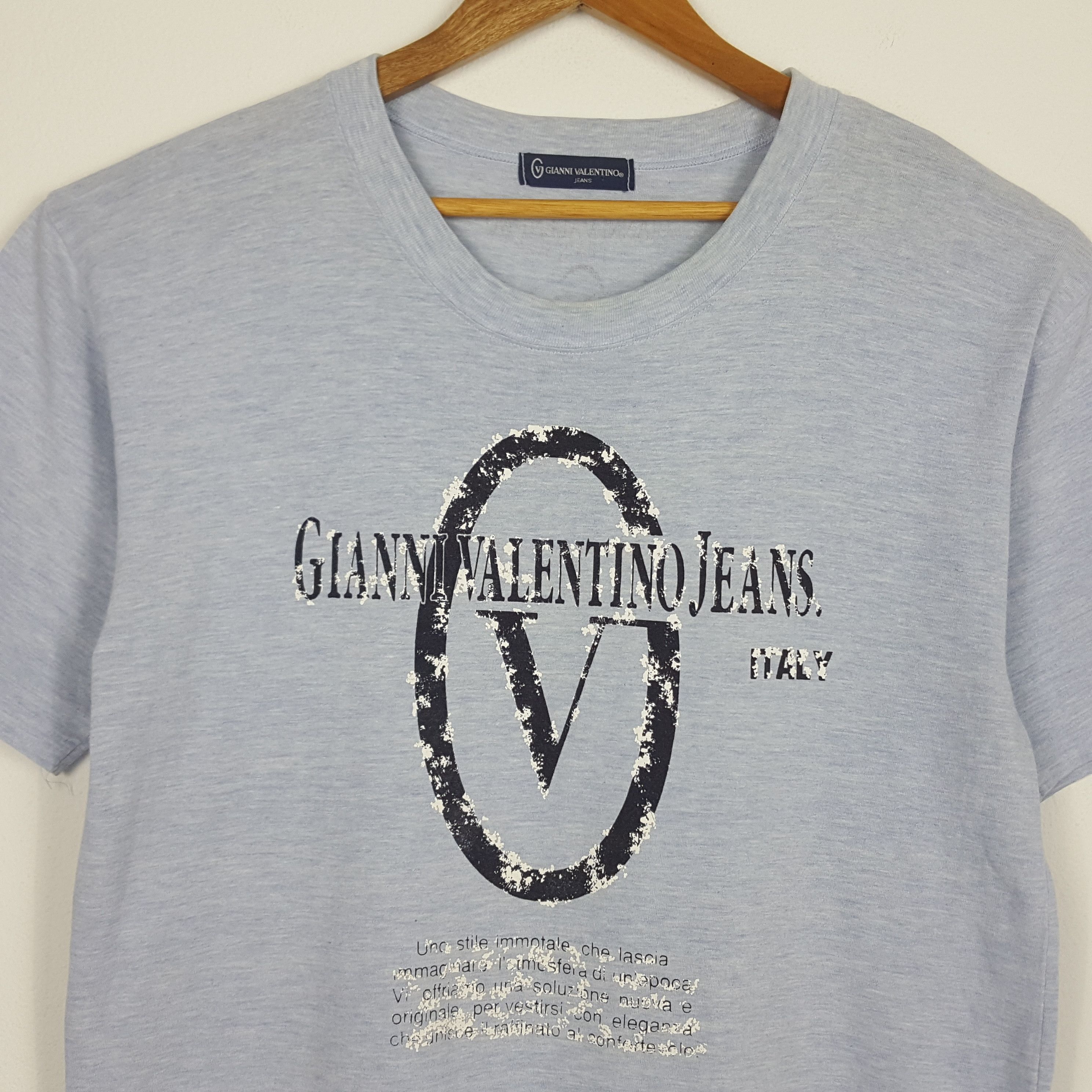 Gianni Valentino × Valentino × Vintage Vintage GIANNI VALENTINO JEANS spellout logo design t-shirt Size US L / EU 52-54 / 3 - 2 Thumbnail