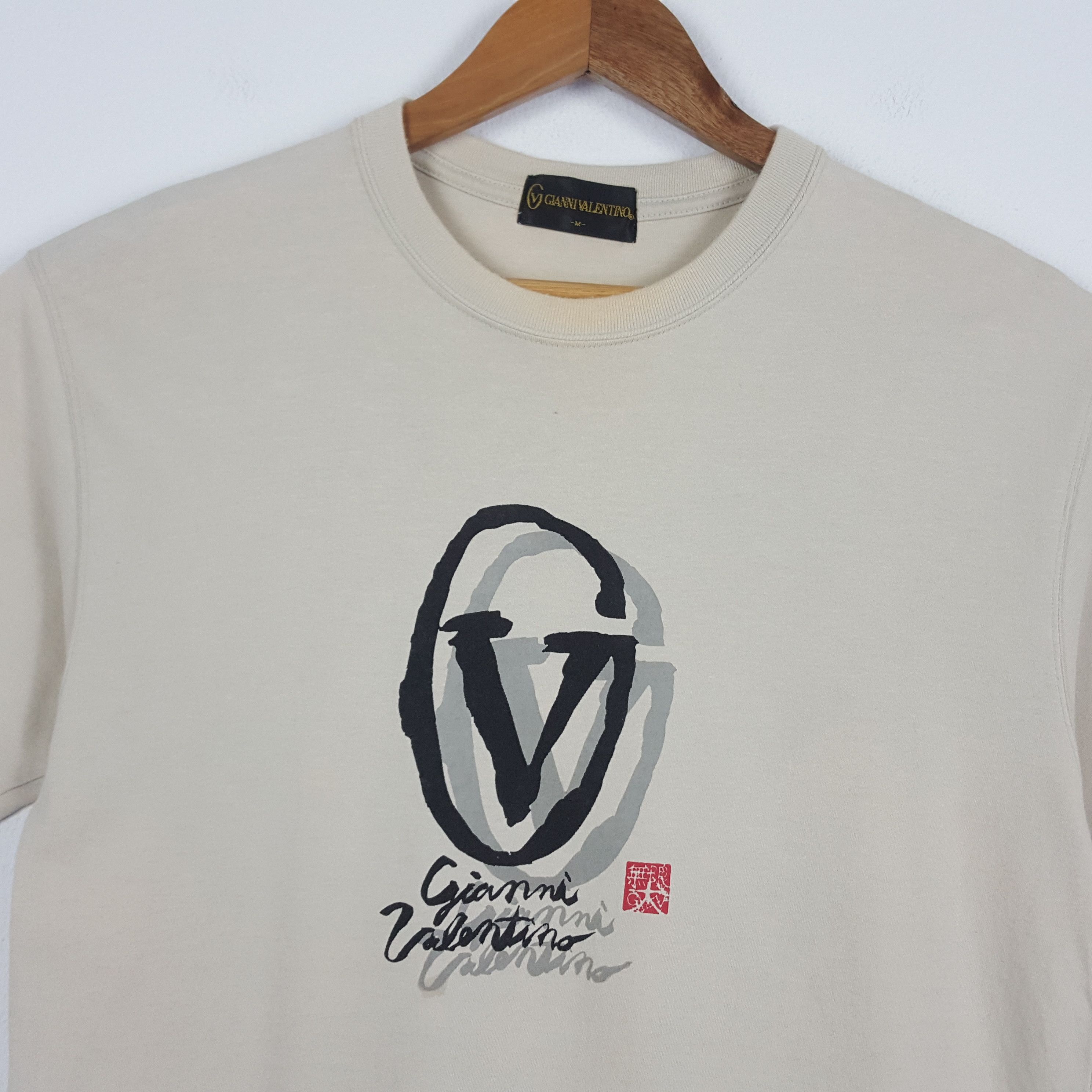 Gianni Valentino × Valentino × Vintage Vintage GIANNI VALENTINO Spell Out Japanese Style t-shirt Size US M / EU 48-50 / 2 - 2 Thumbnail