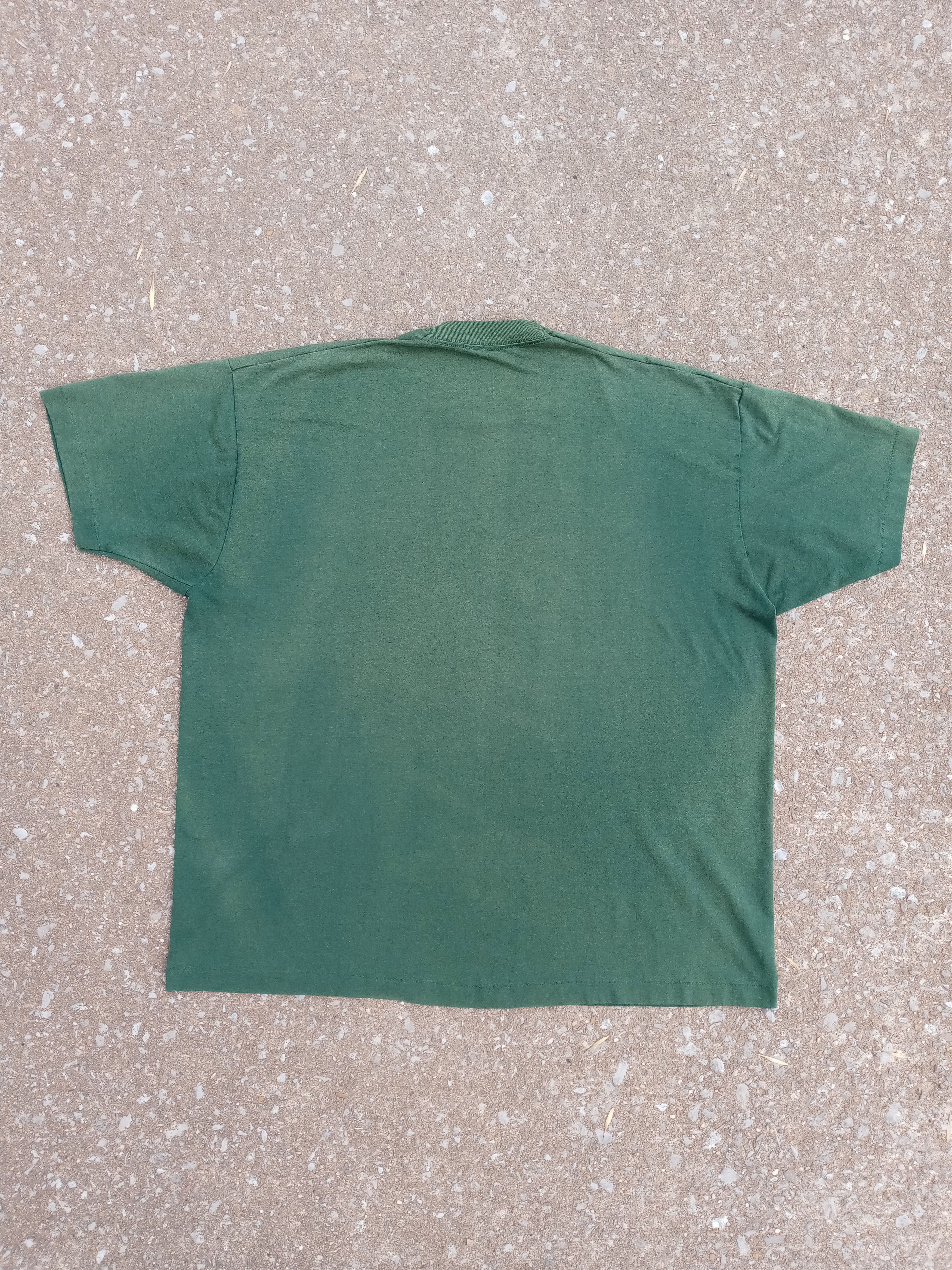 Vintage Faded Green Missing Pocket Single Stitch Gradient Vtg 90 Tee Size US XXL / EU 58 / 5 - 6 Thumbnail