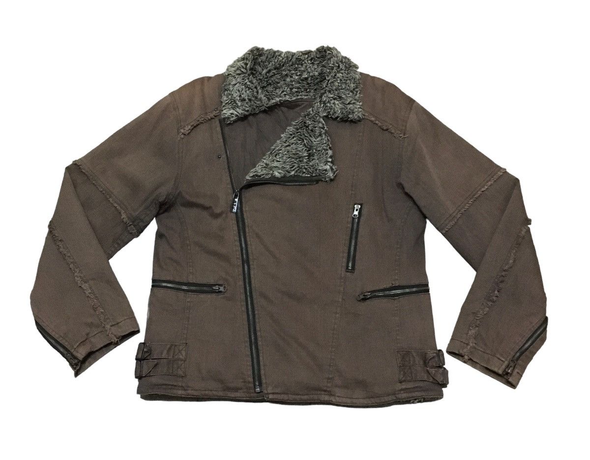 ジャケット・アウター vintage in the attic fur design coat In The Attic Mud Washed Denim Fur Jacket – Paroxa Studios