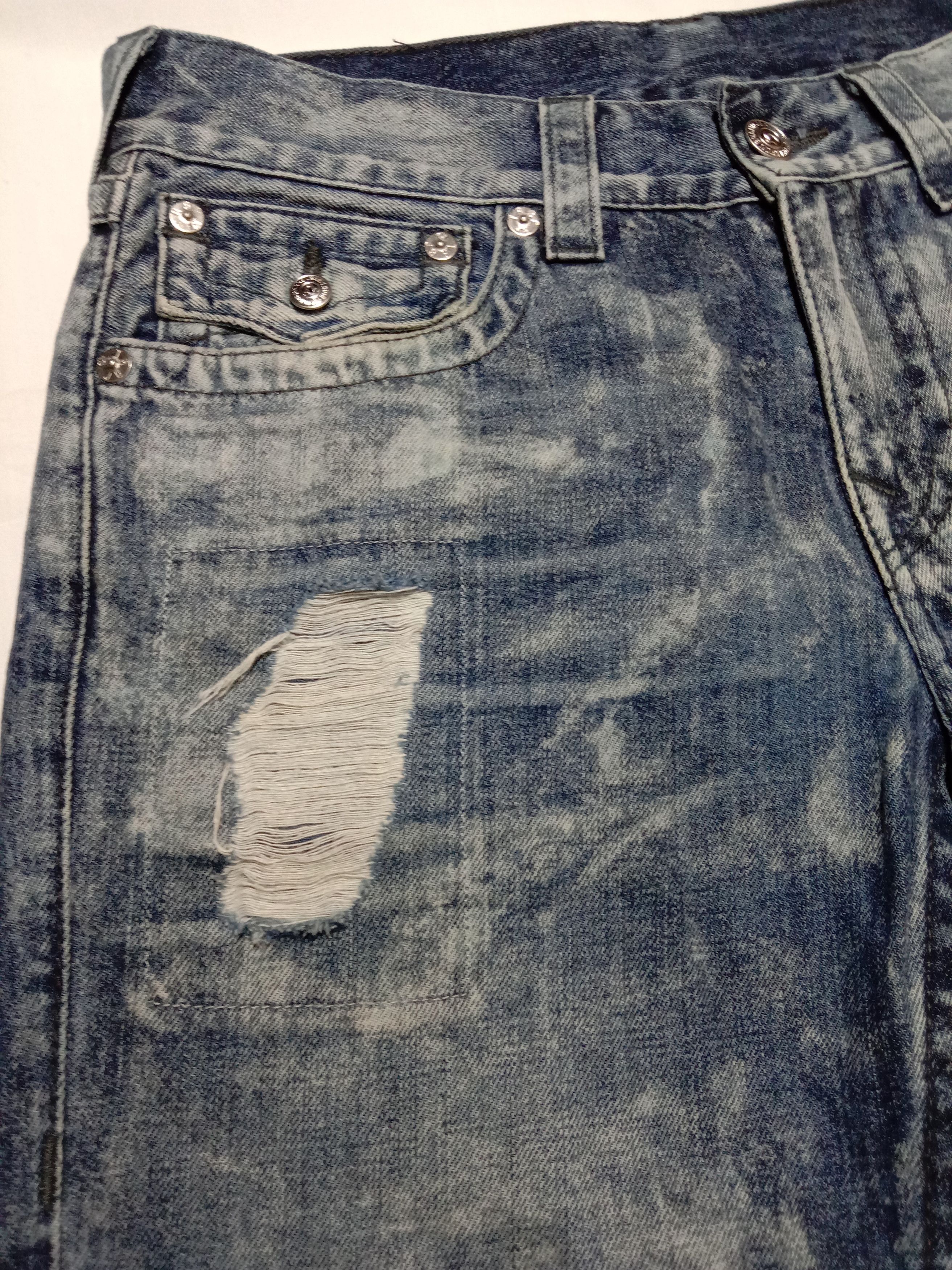 True Religion True Religion BZLM Cyan Moon Stonewashed Jeans Size US 32 / EU 48 - 4 Thumbnail