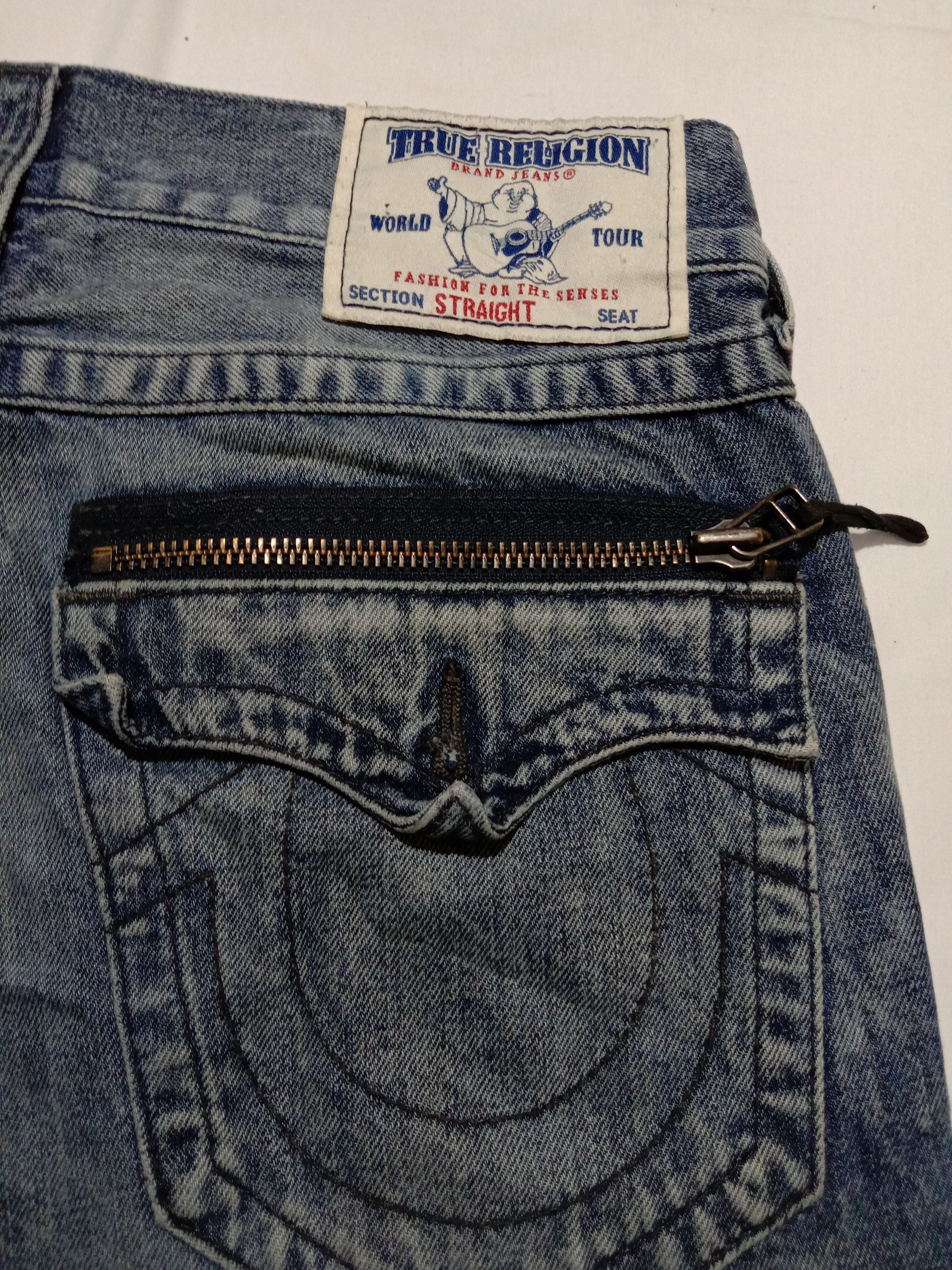 True Religion True Religion BZLM Cyan Moon Stonewashed Jeans Size US 32 / EU 48 - 3 Thumbnail
