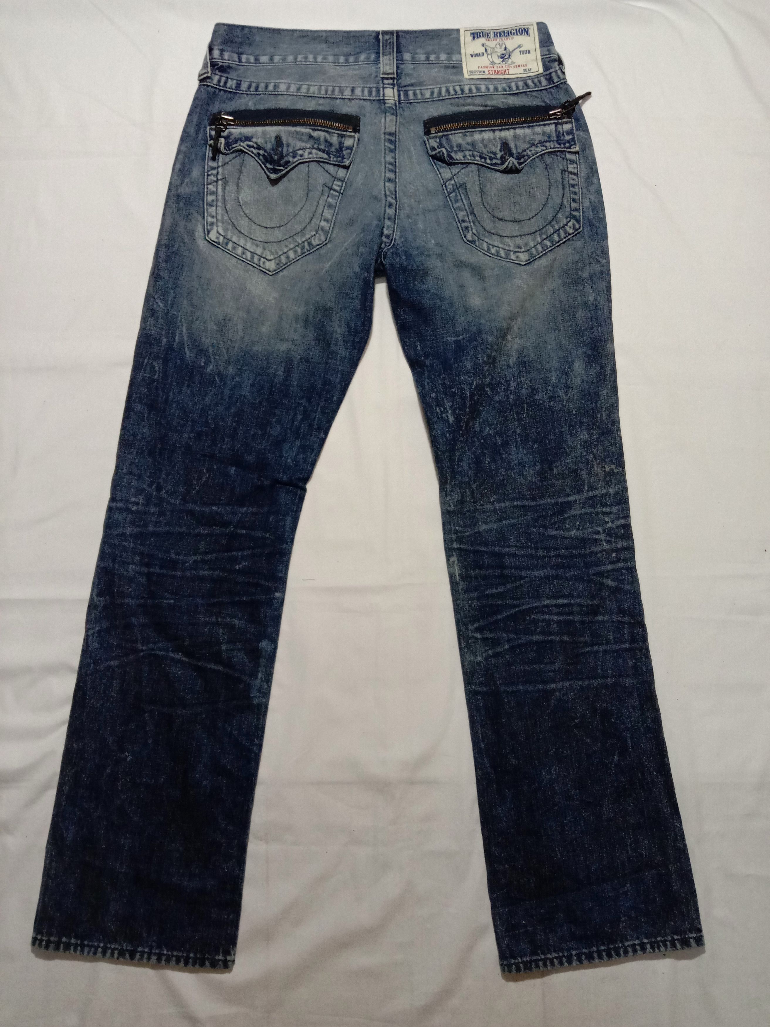 True Religion True Religion BZLM Cyan Moon Stonewashed Jeans Size US 32 / EU 48 - 2 Thumbnail