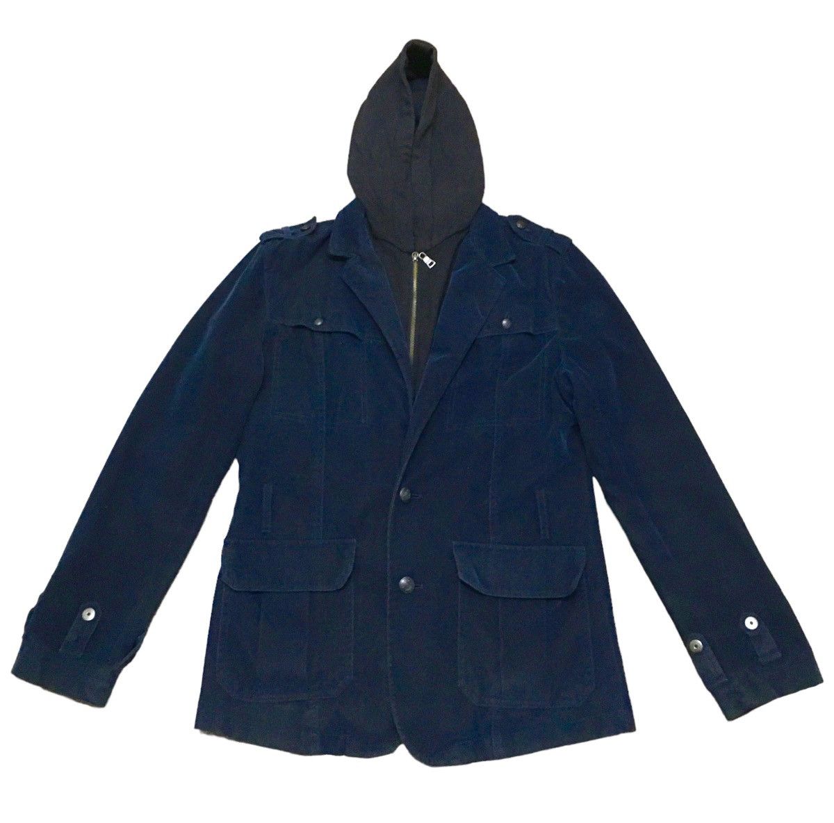 image of Avant Garde x Vintage Design Vintage Brand Bareback Punker Jacket 1990S in Black/Navy (Size Medium)