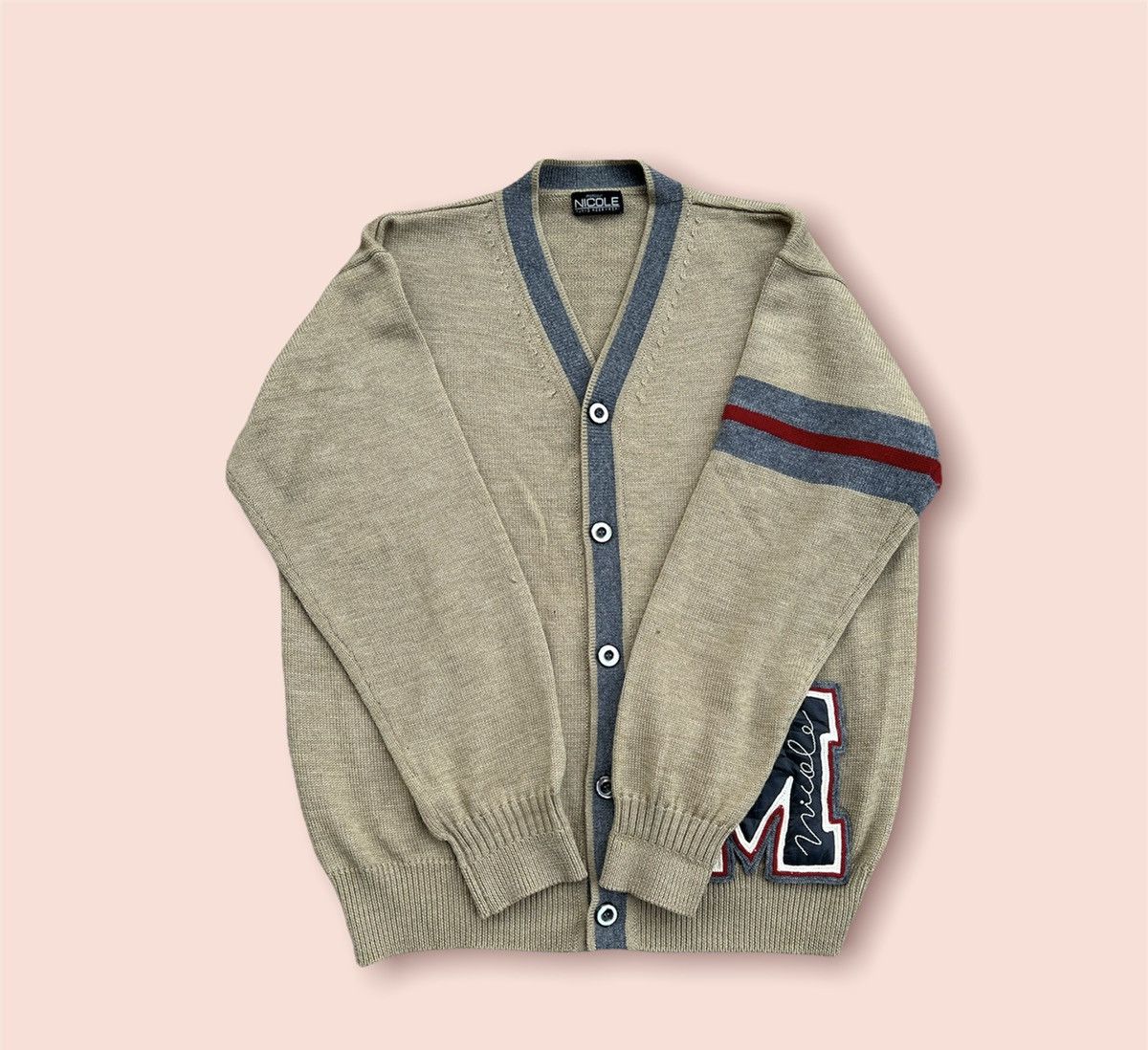 Hysteric Glamour VINTAGE NICOLE MONSIEUR YUKIO KOBAYASHI WOOL CARDIGAN Size US L / EU 52-54 / 3 - 4 Thumbnail