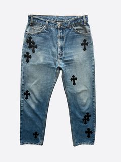 Blue Denim Jeans with Cross Patches | Kai - Exo XL