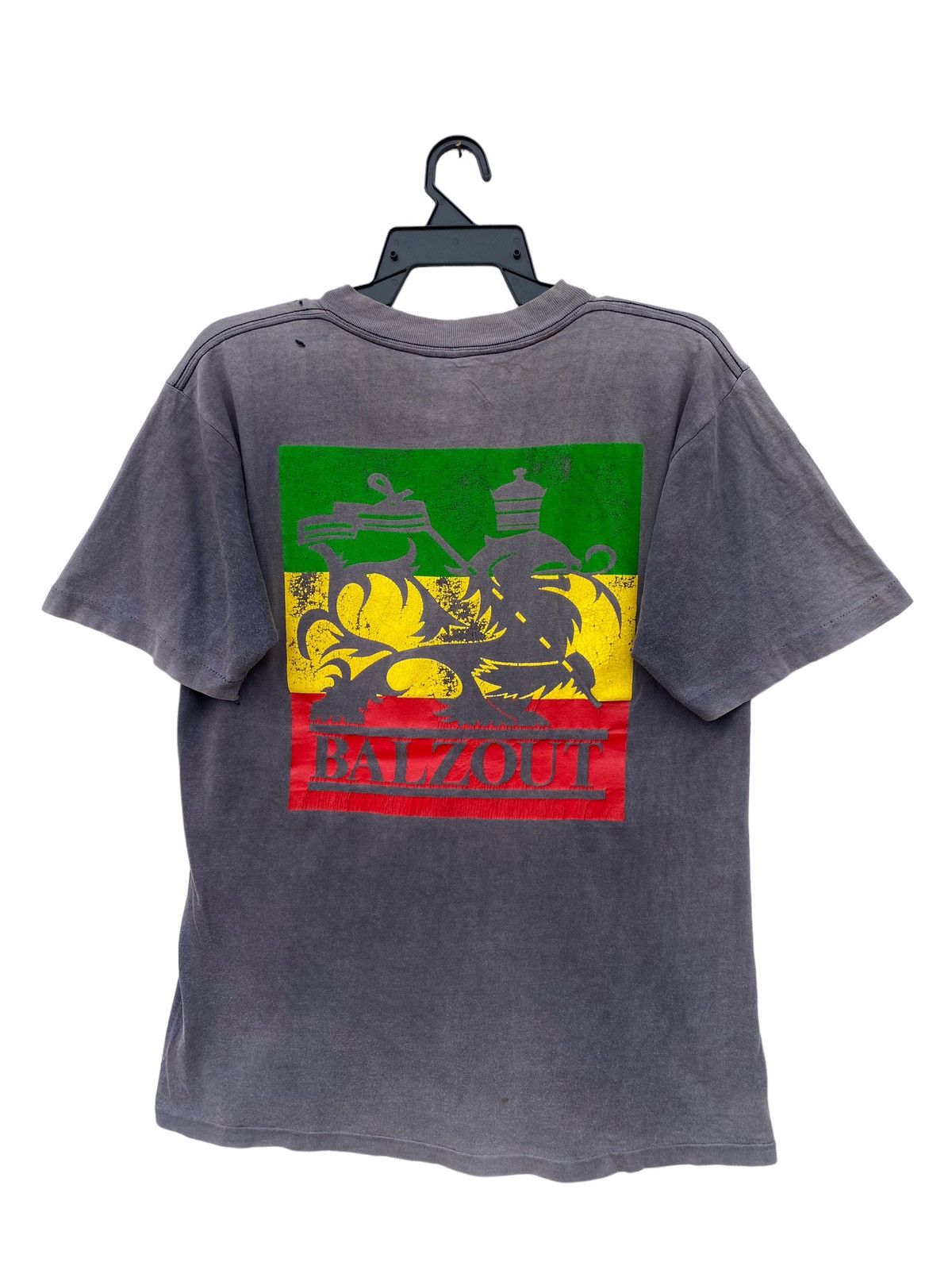 Vintage Distressed Balzout Skate Rasta Bob Marley Tees