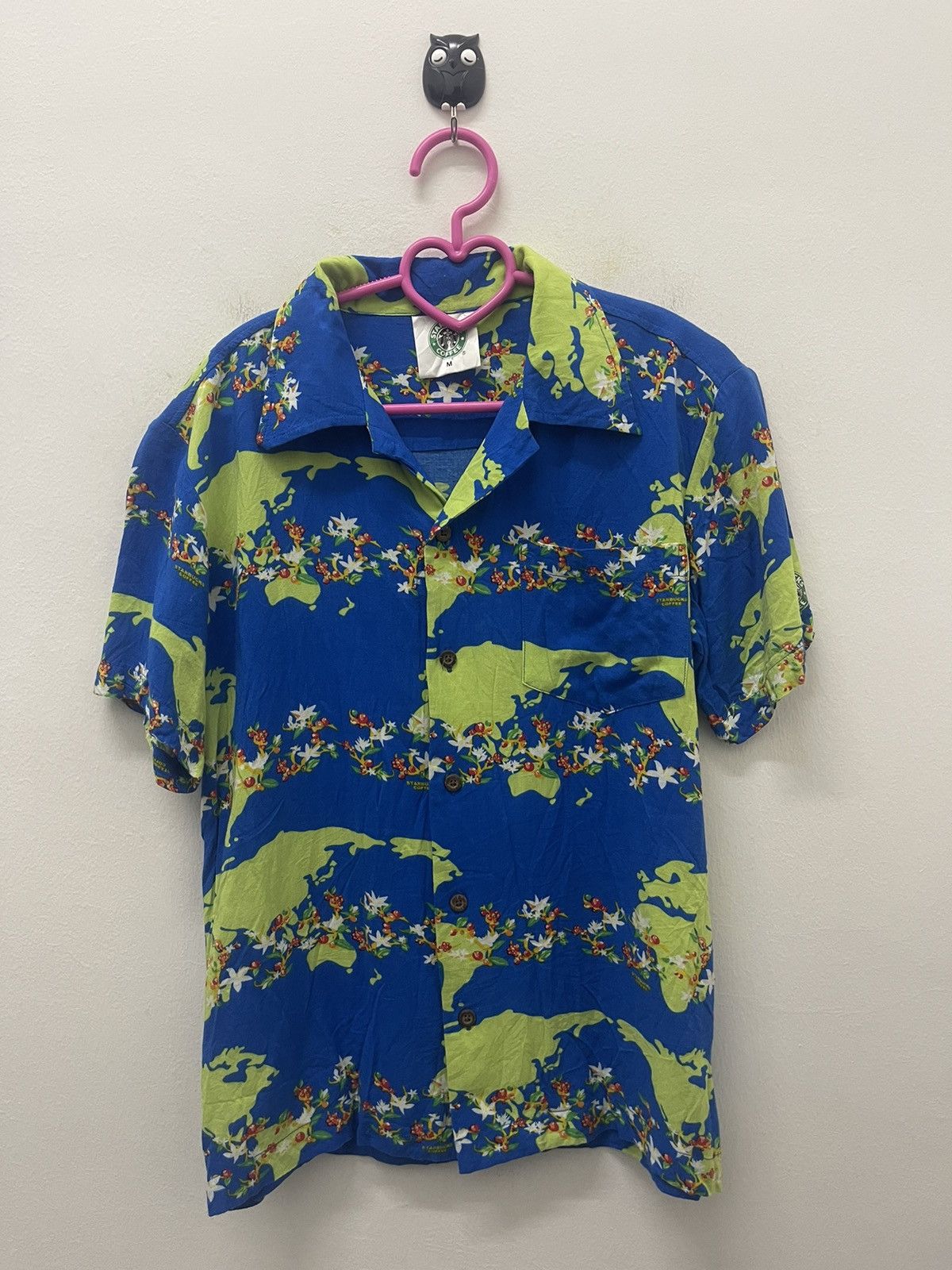 image of Rare Vintage Starbucks Coffee World Map Single Pocket Kids (Size Medium)