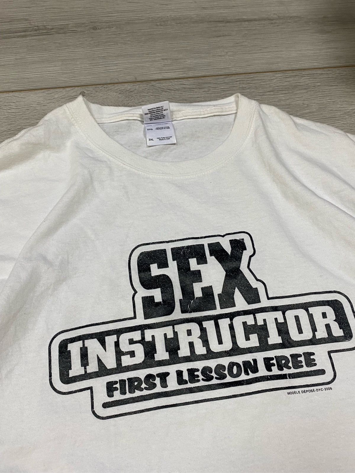 Vintage Sex instructor First Lesson free vintage t-shirt 2006 Size US XXL / EU 58 / 5 - 6 Thumbnail