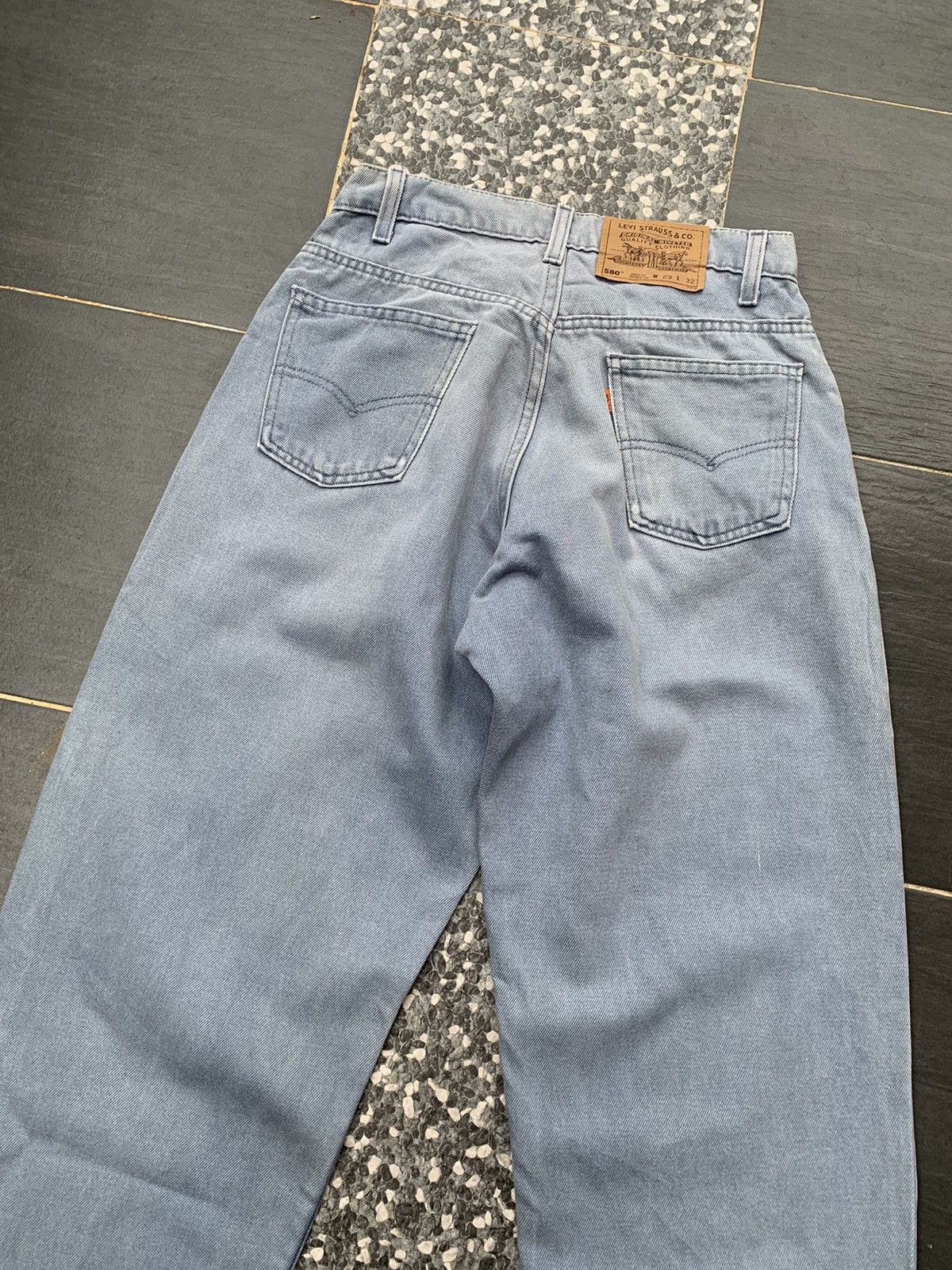 Levi's Vintage Baggy Levis 580 Faded Wash Denim Size US 29 - 5 Thumbnail