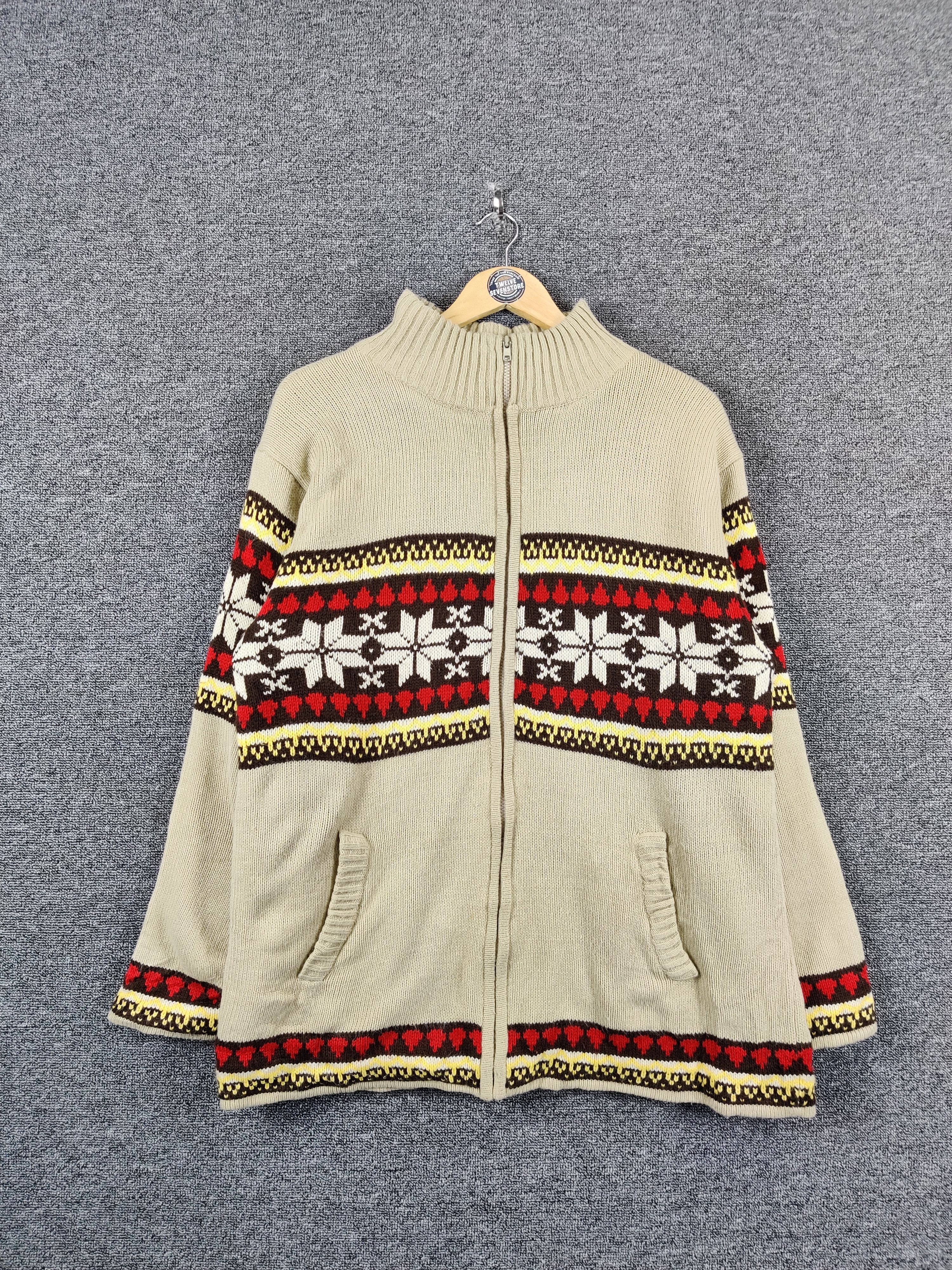 Japanese Brand Vintage North Sea Aztech Knit Sweater Size US L / EU 52-54 / 3 - 1 Thumbnail