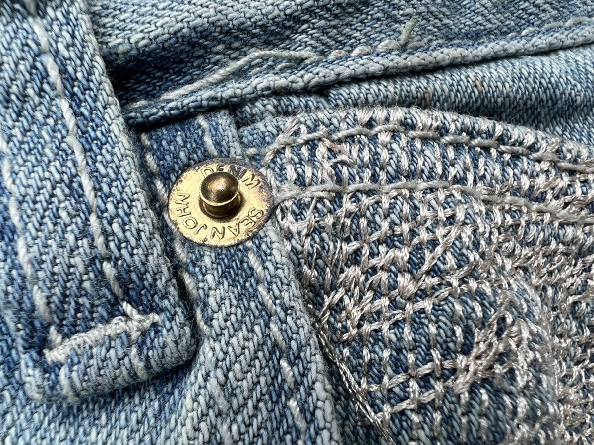 Sean John × Vintage VTG SEAN JOHN EMBROIDERED DENIM SHORTS Size US 36 / EU 52 - 15 Thumbnail
