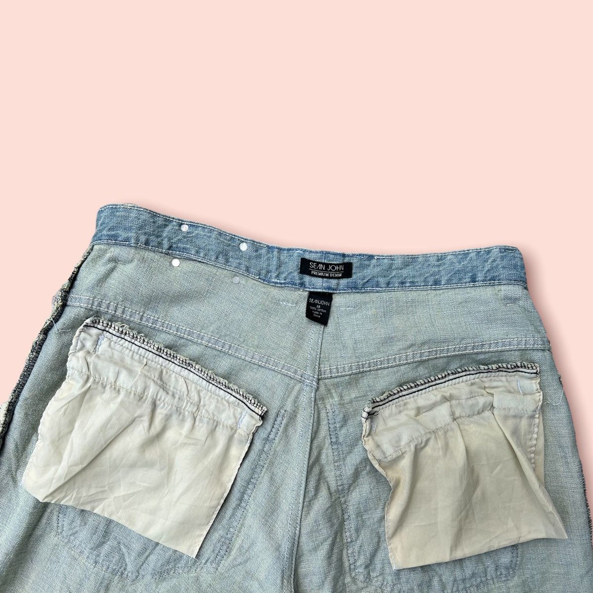 Sean John × Vintage VTG SEAN JOHN EMBROIDERED DENIM SHORTS Size US 36 / EU 52 - 10 Thumbnail