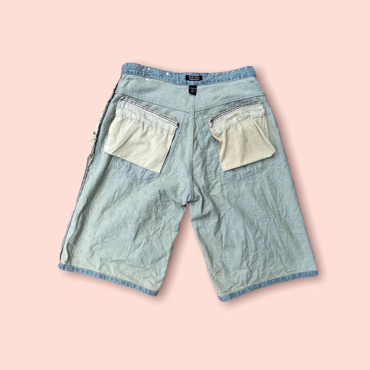 Sean John × Vintage VTG SEAN JOHN EMBROIDERED DENIM SHORTS Size US 36 / EU 52 - 9 Thumbnail
