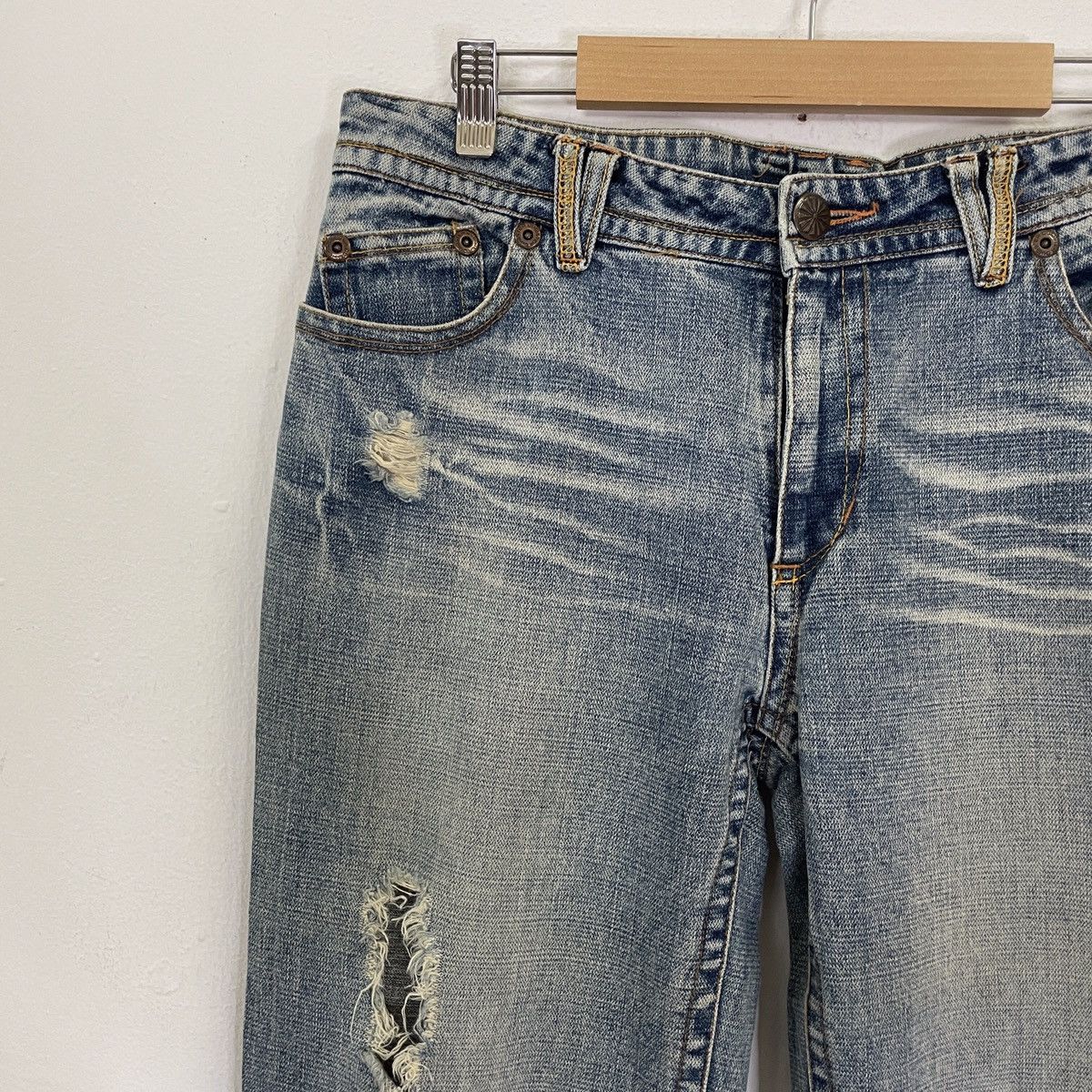 Japanese Brand Vintage Unbranded Embroidery Pocket Denim Jeans Size US 31 - 8 Thumbnail