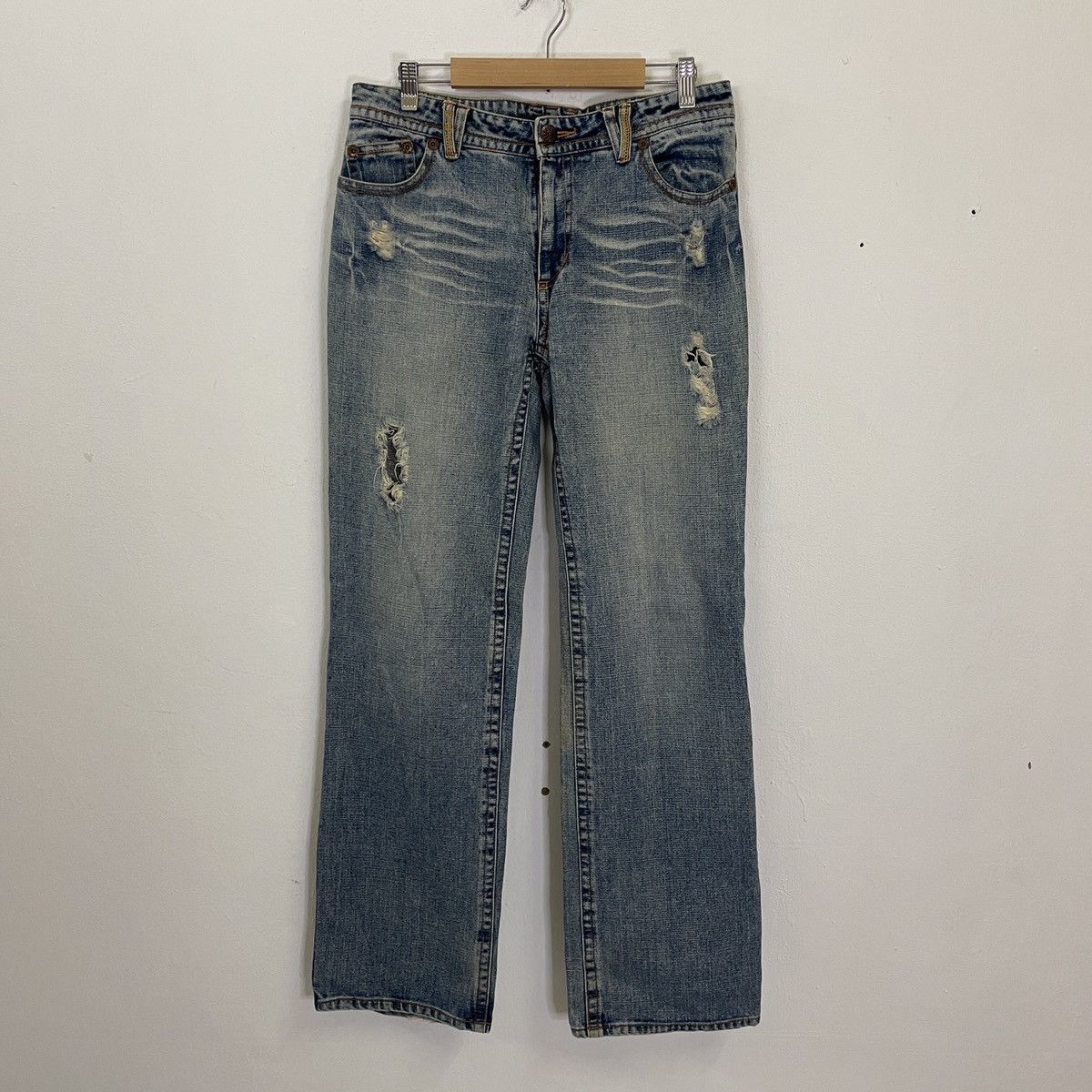 Japanese Brand Vintage Unbranded Embroidery Pocket Denim Jeans Size US 31 - 6 Thumbnail