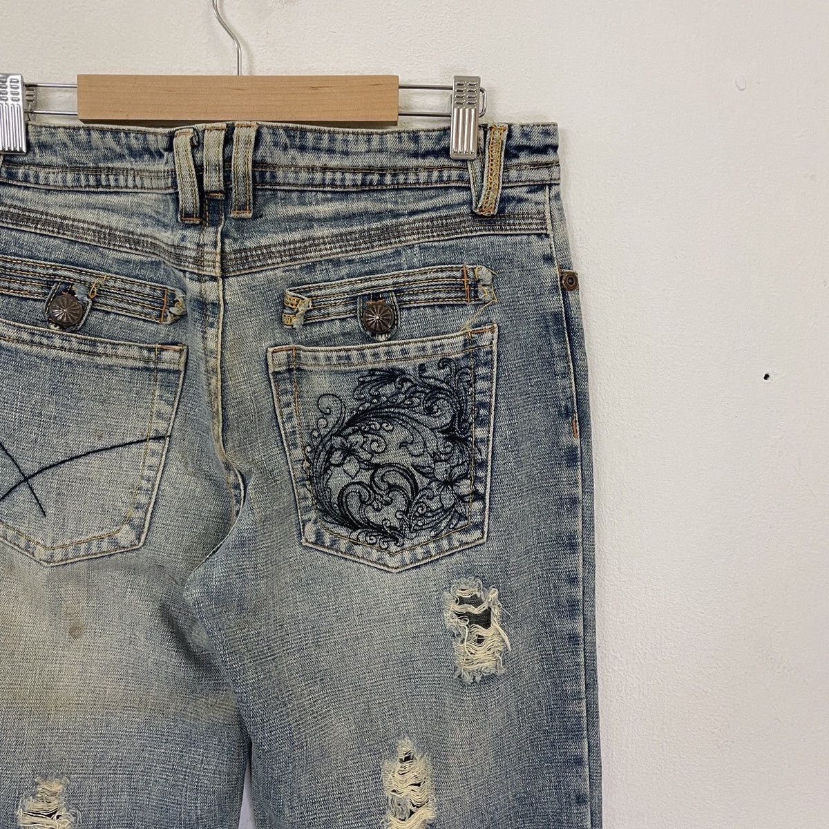 Japanese Brand Vintage Unbranded Embroidery Pocket Denim Jeans Size US 31 - 2 Thumbnail
