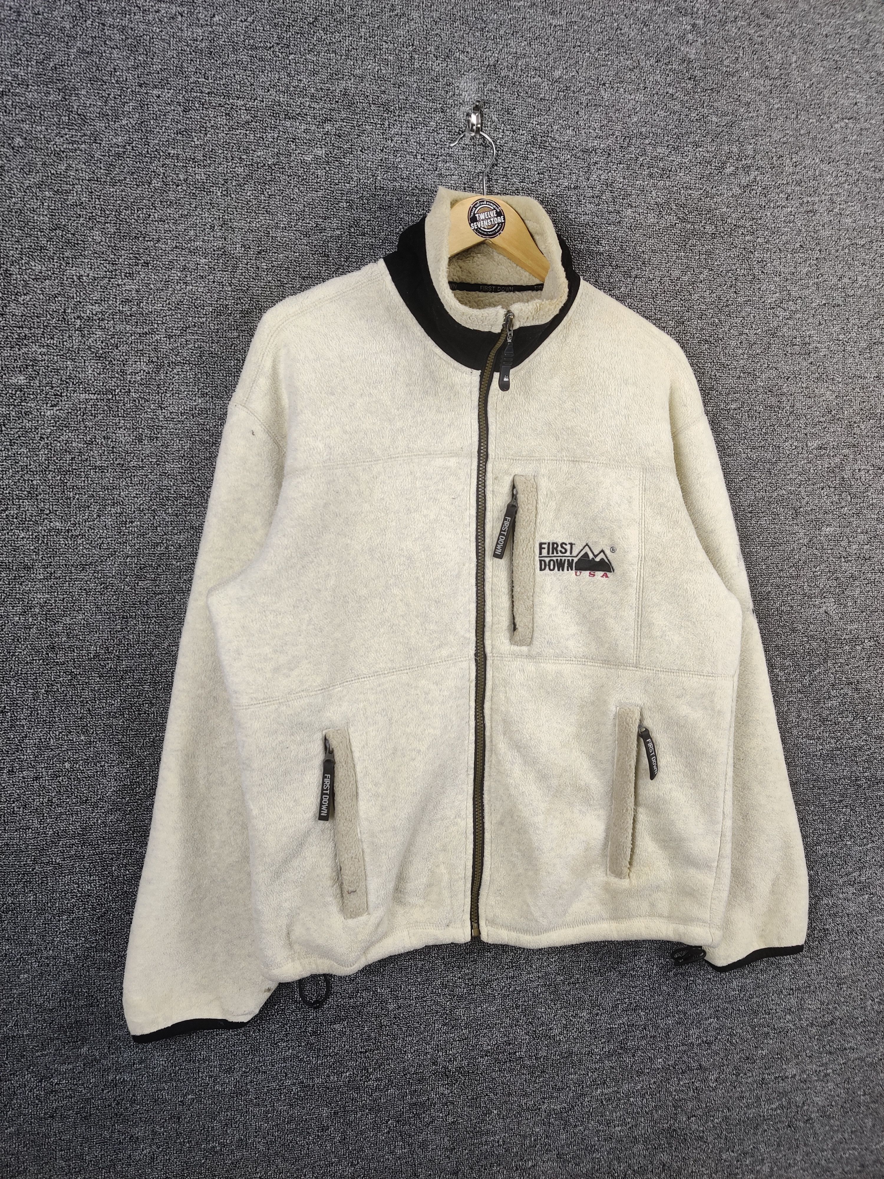 Japanese Brand Vintage First Down U.S.A Fleece Zipper Jacket Size US M / EU 48-50 / 2 - 7 Thumbnail