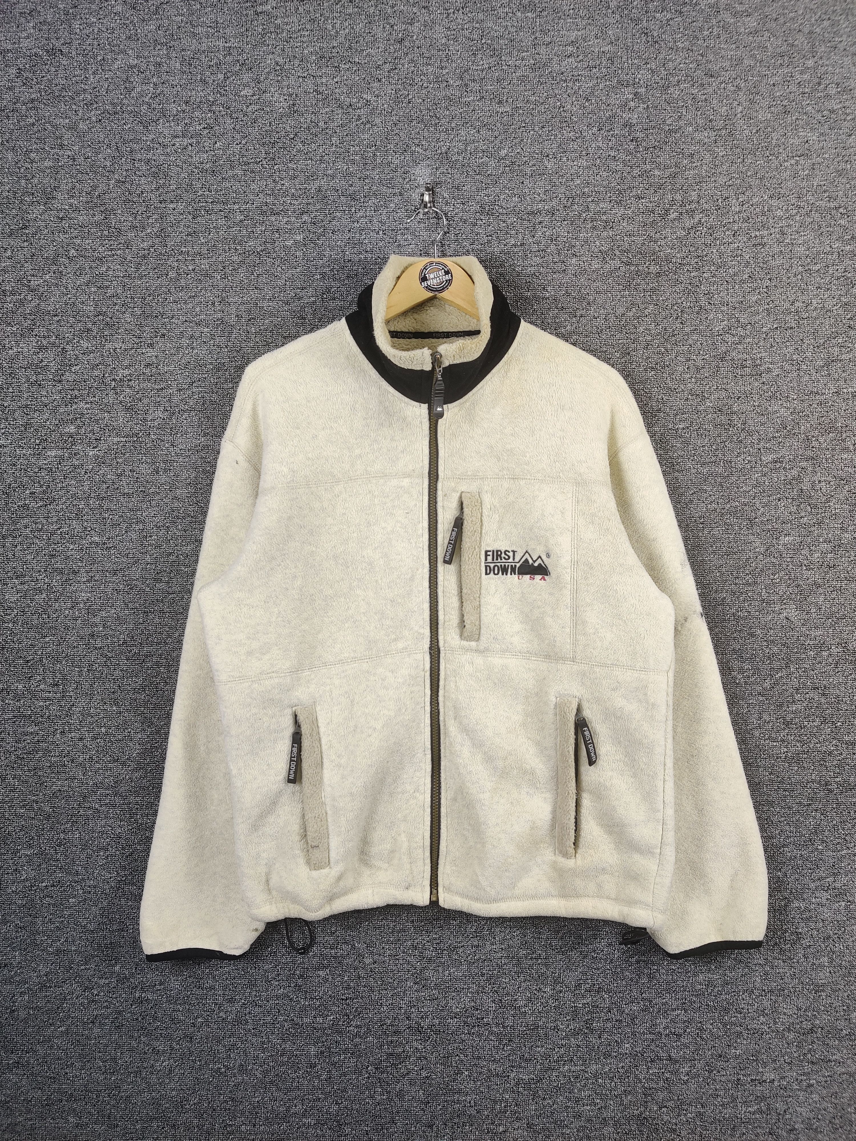 Japanese Brand Vintage First Down U.S.A Fleece Zipper Jacket Size US M / EU 48-50 / 2 - 1 Thumbnail