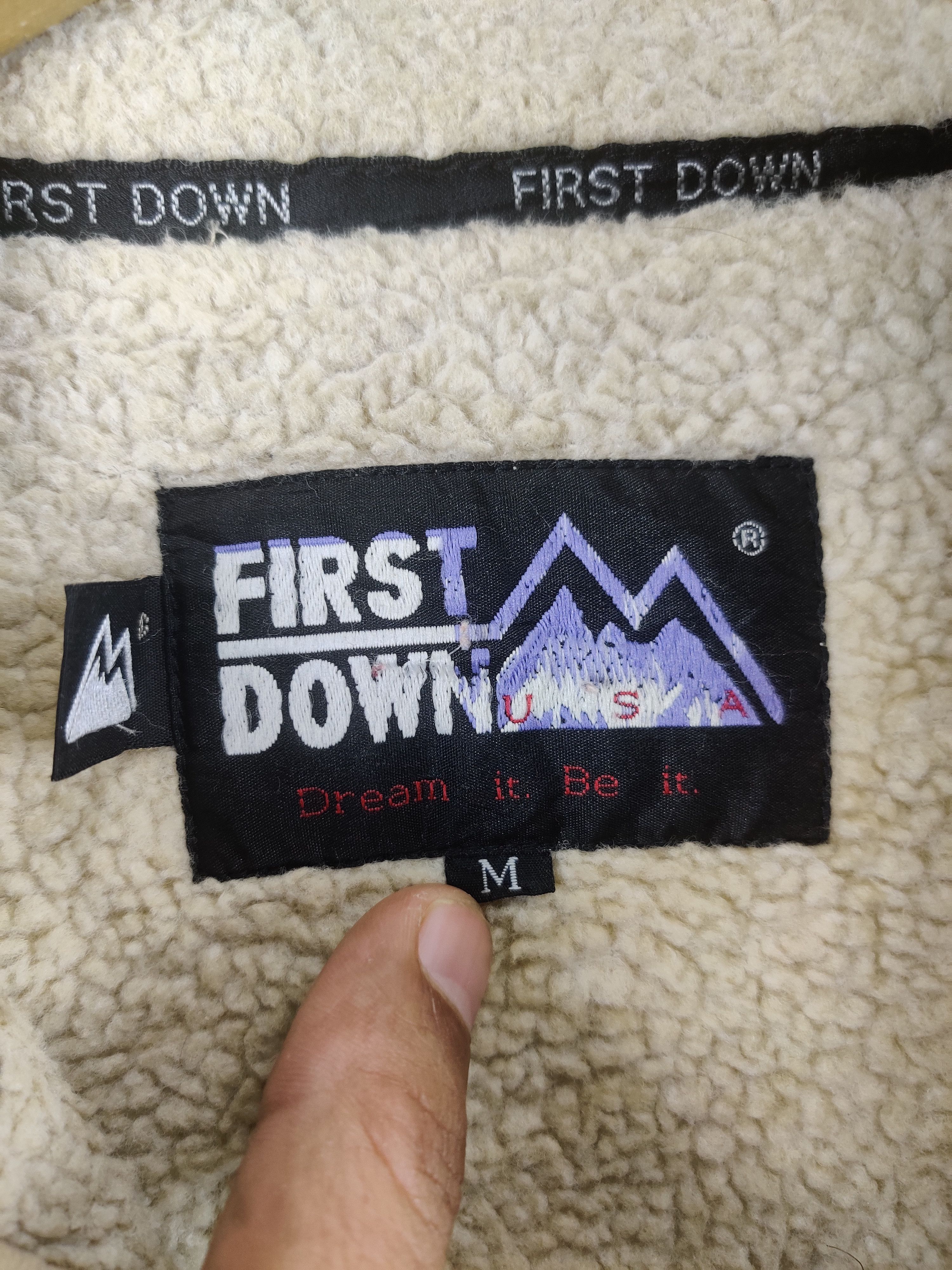 Japanese Brand Vintage First Down U.S.A Fleece Zipper Jacket Size US M / EU 48-50 / 2 - 10 Thumbnail