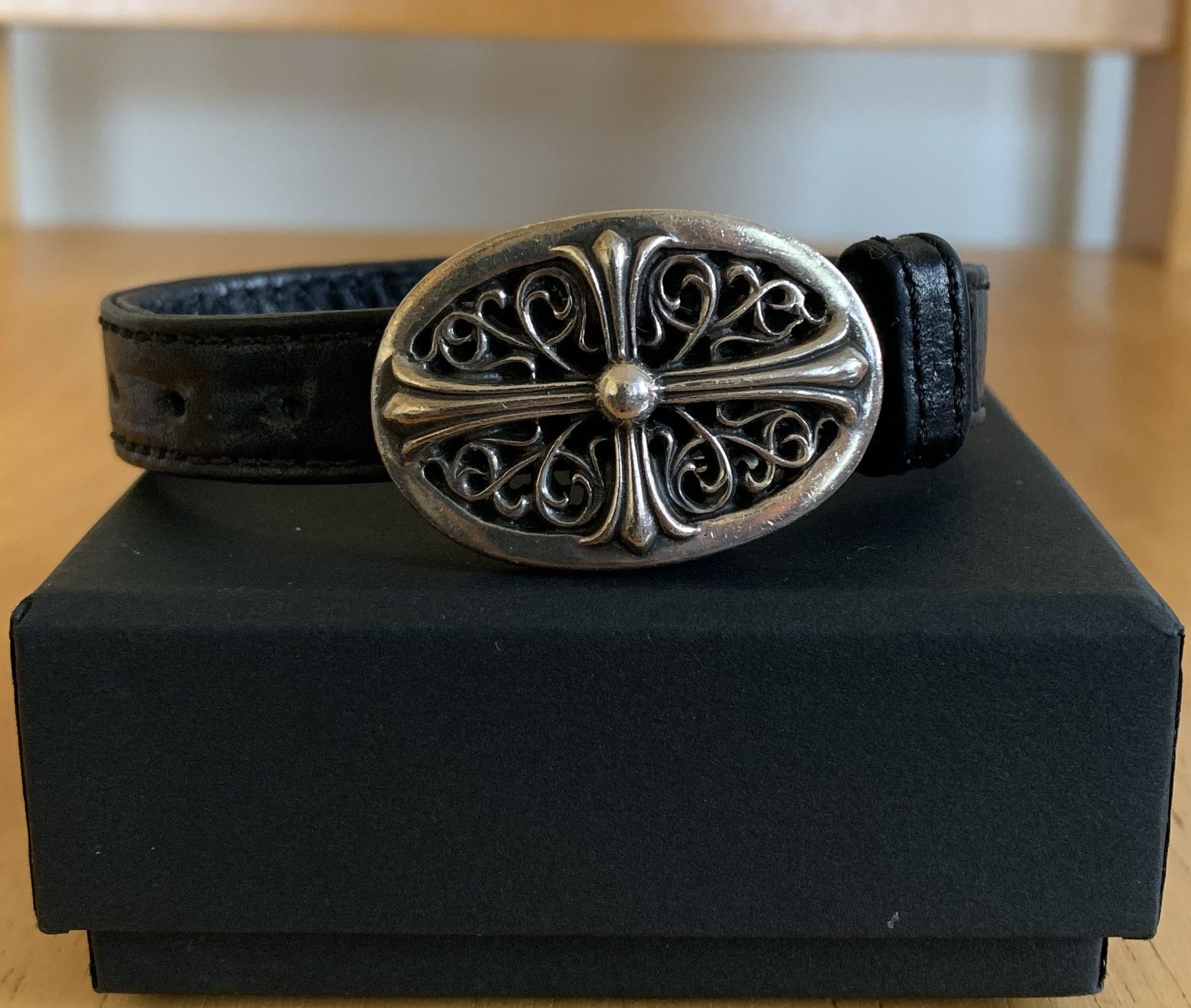 Chrome Hearts Chrome Hearts Oval Cross Leather Bracelet Size ONE SIZE - 2 Thumbnail