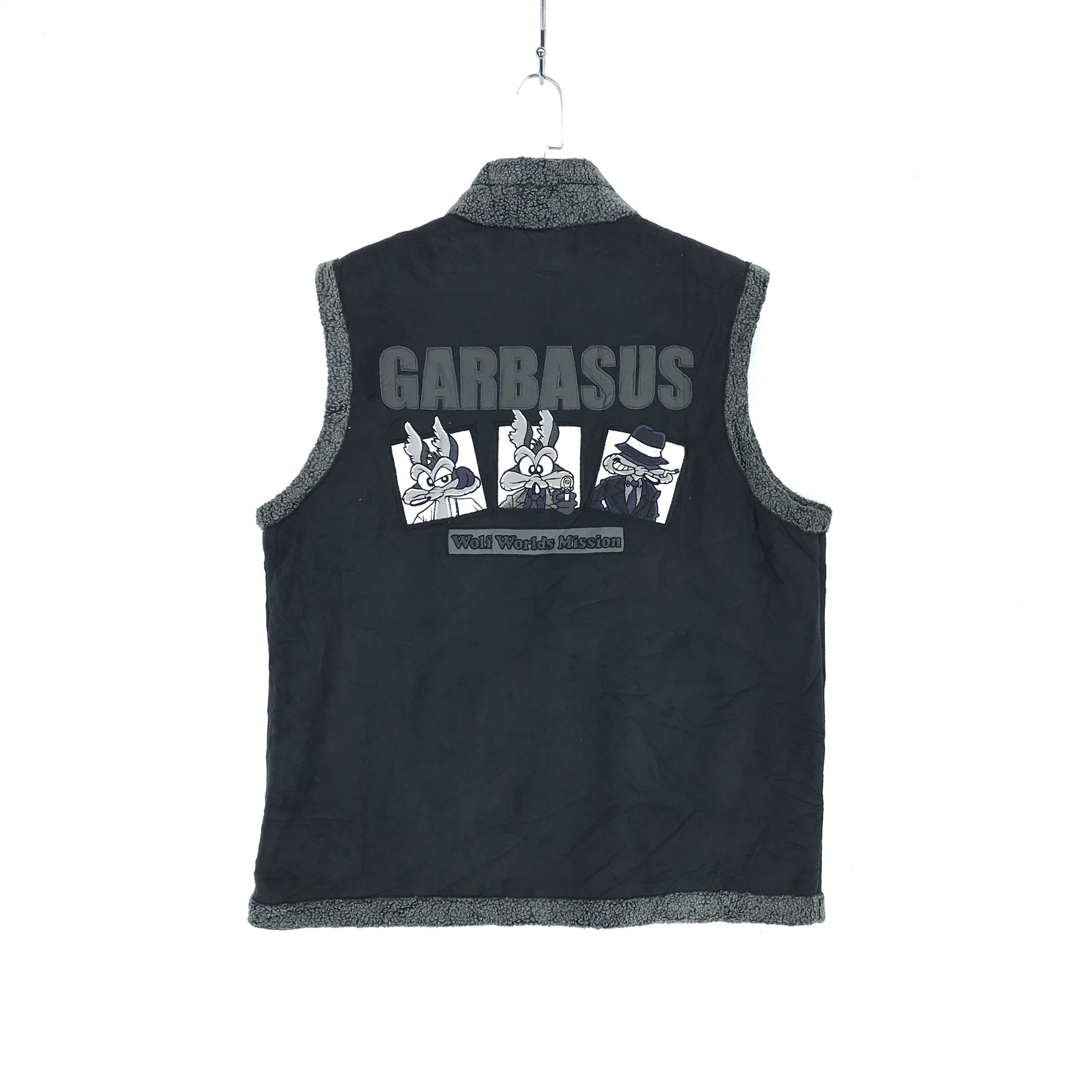 image of Anima Angelo Garbasus Embroidery Big Logo Sherpa Vest 2216-87 in Black, Men's (Size Large)