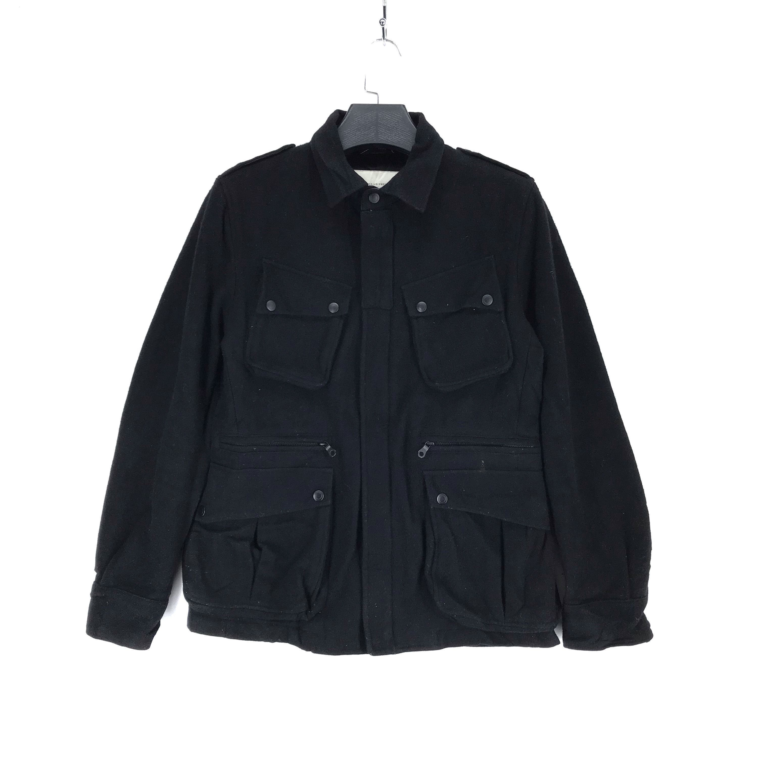 image of Nano Universe Zipper Wool Four Pocket Jacket 2219-87 in Black, Men's (Size Large)