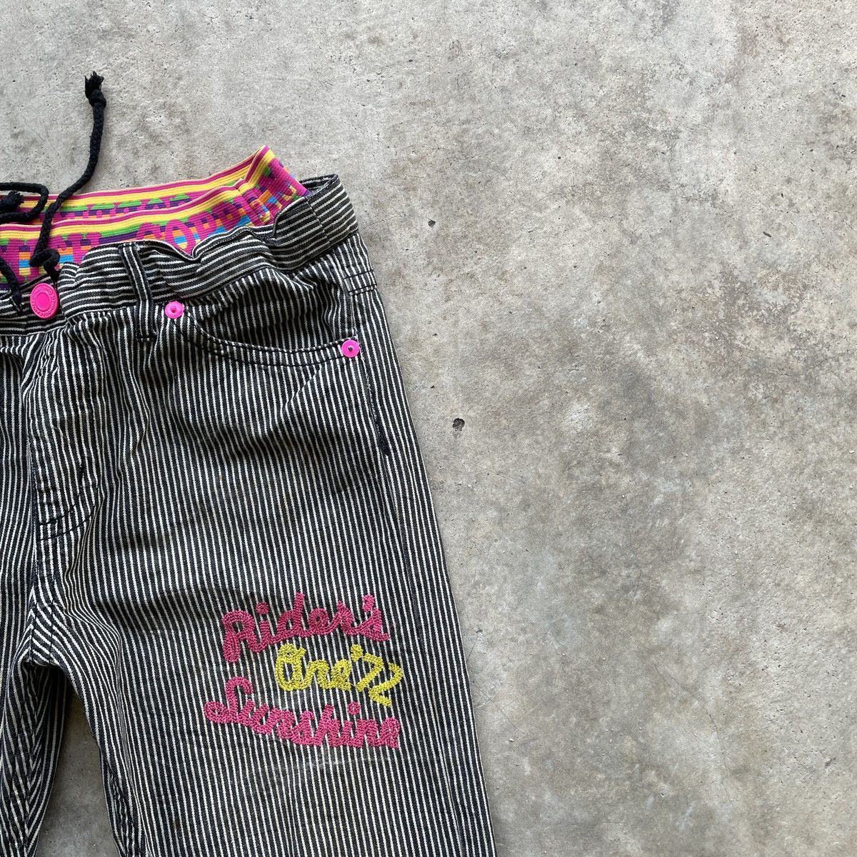 Japanese Brand Distressed💥 Japanese Vintage Drawstring Waist Trousers Pants Size US 31 - 5 Thumbnail