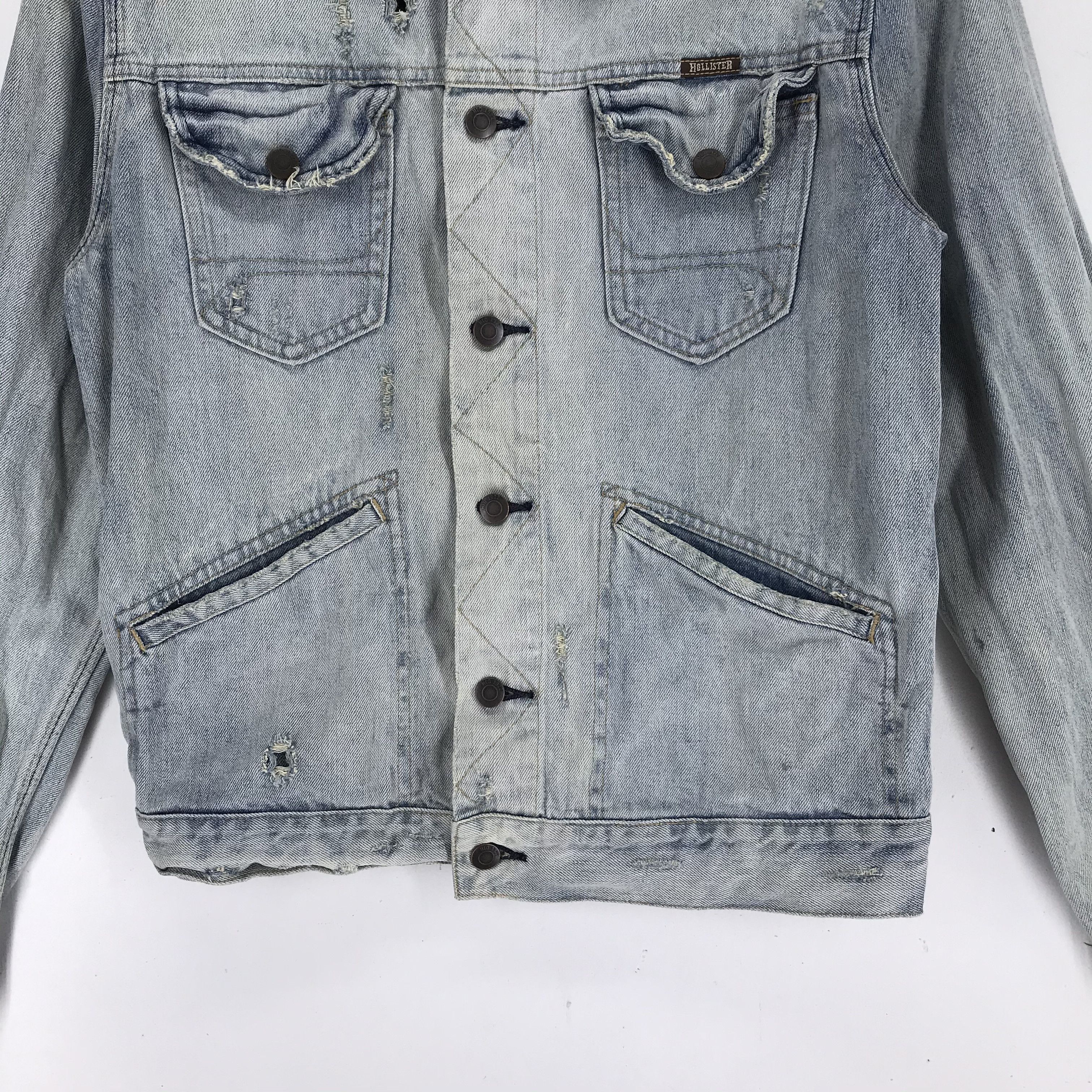 Hollister Trashed Hollister Washed Denim Jacket #2211-87 Size US M / EU 48-50 / 2 - 4 Thumbnail