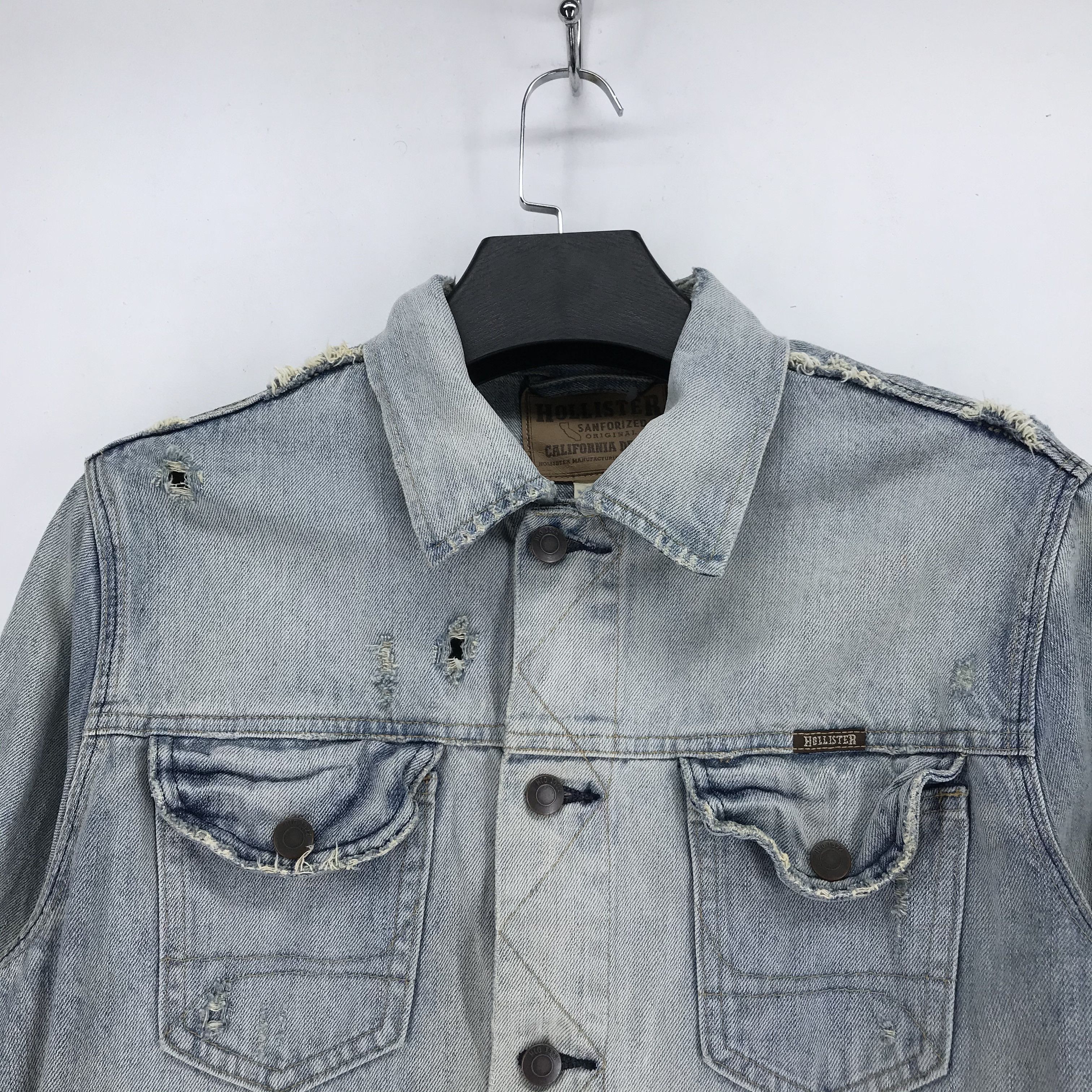 Hollister Trashed Hollister Washed Denim Jacket #2211-87 Size US M / EU 48-50 / 2 - 2 Thumbnail
