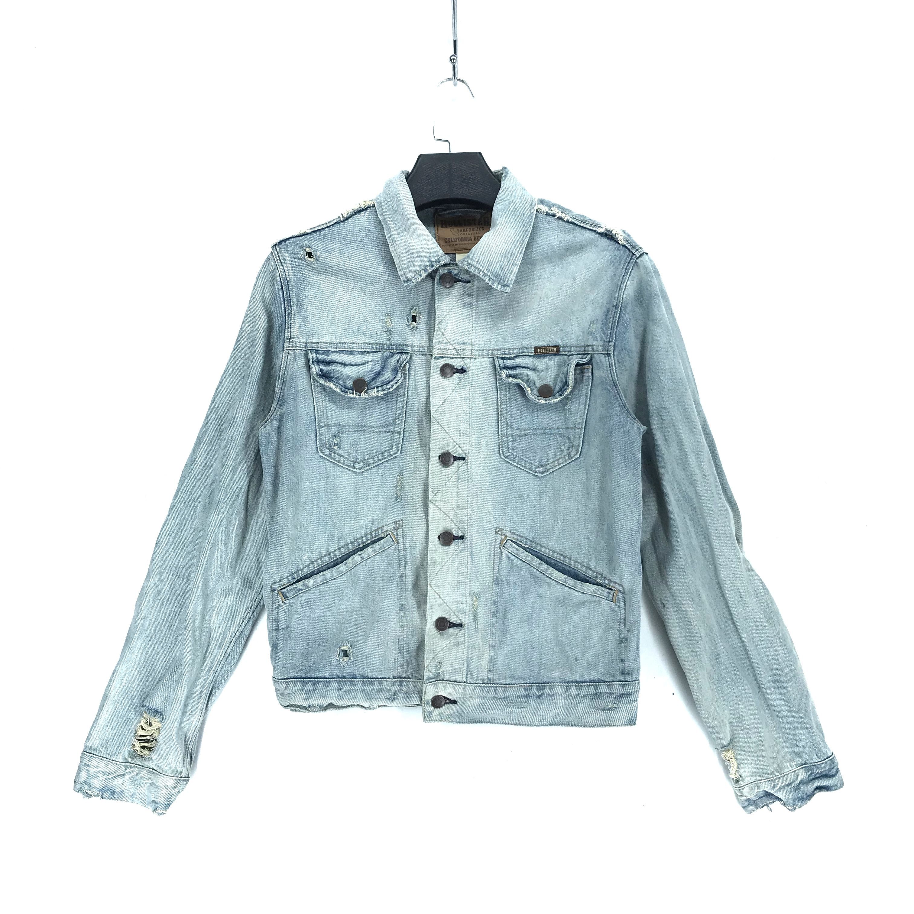 Hollister Trashed Hollister Washed Denim Jacket #2211-87 Size US M / EU 48-50 / 2 - 1 Thumbnail