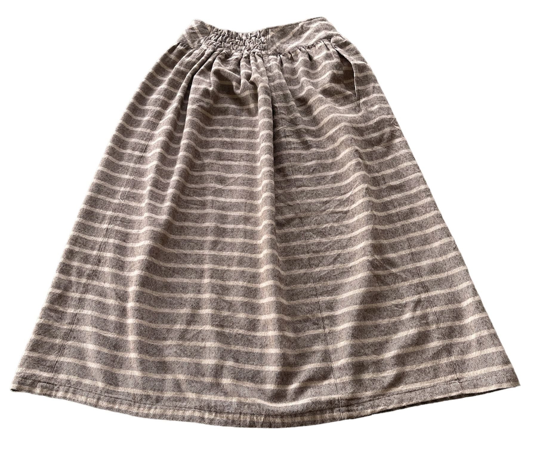 image of Issey Miyake Plantation Skirt Japan in Grey Striped With, Women's (Size 28)