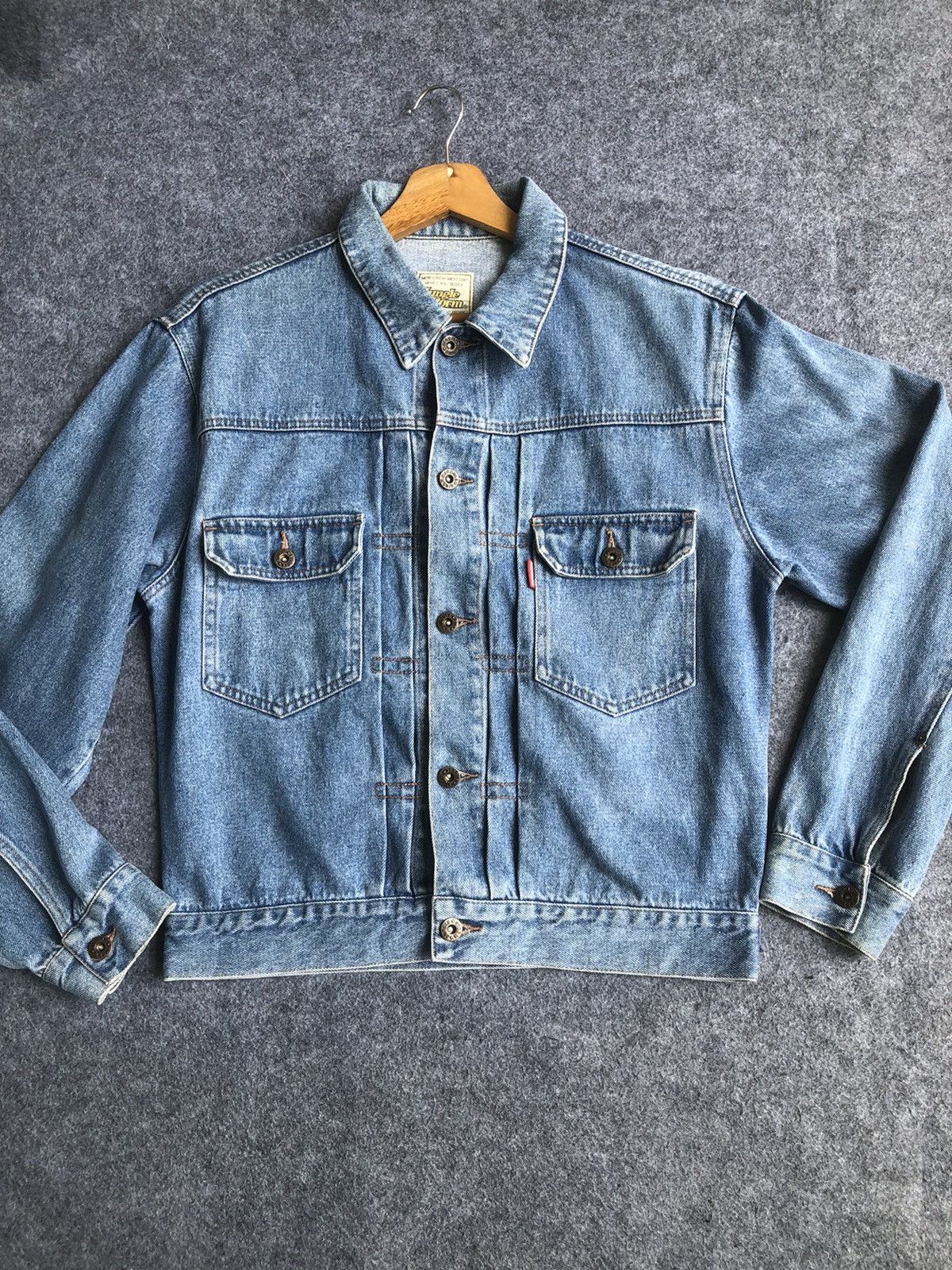 Japanese Brand × Vintage Last Drop🔥Rare‼️Vtg Jungle Storm Light Wash Blue Denim Jacket Size US L / EU 52-54 / 3 - 13 Thumbnail