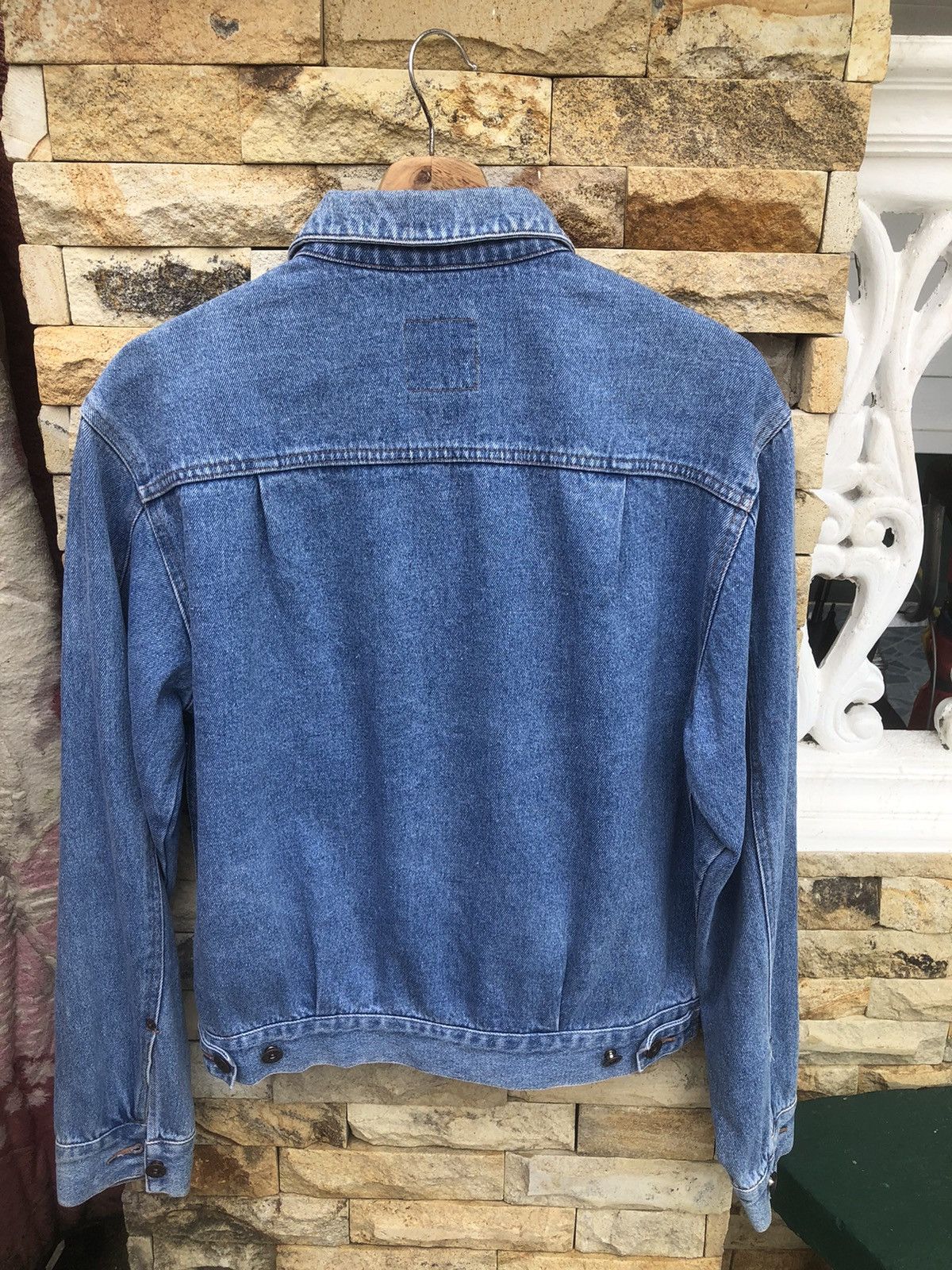Japanese Brand × Vintage Last Drop🔥Rare‼️Vtg Jungle Storm Light Wash Blue Denim Jacket Size US L / EU 52-54 / 3 - 5 Thumbnail