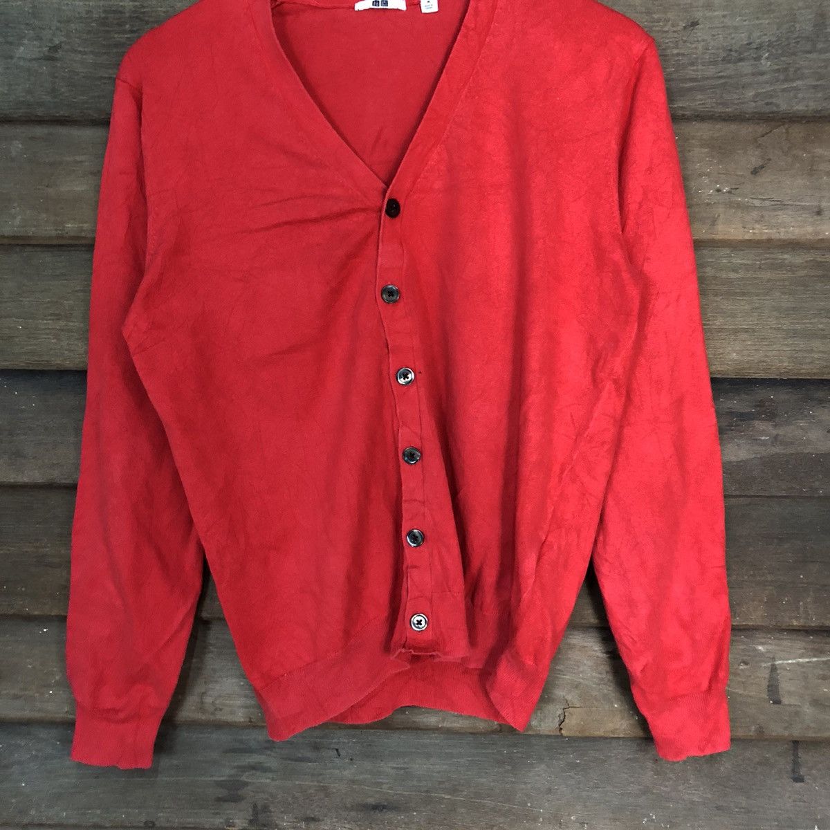 Vintage Uniqlo Red Patterned Cardigans Knitwear #7273 Size M / US 6-8 / IT 42-44 - 3 Thumbnail
