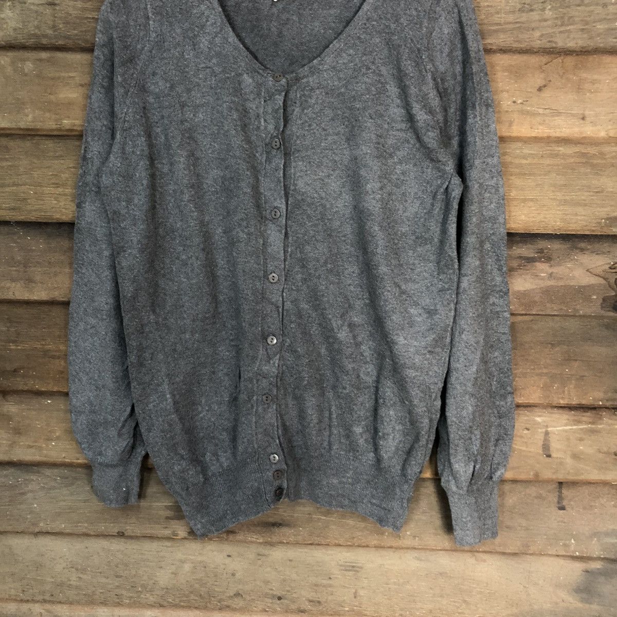 Japanese Brand Japanese Brand Grey Cardigan knitwear plain #7271 Size M / US 6-8 / IT 42-44 - 3 Thumbnail