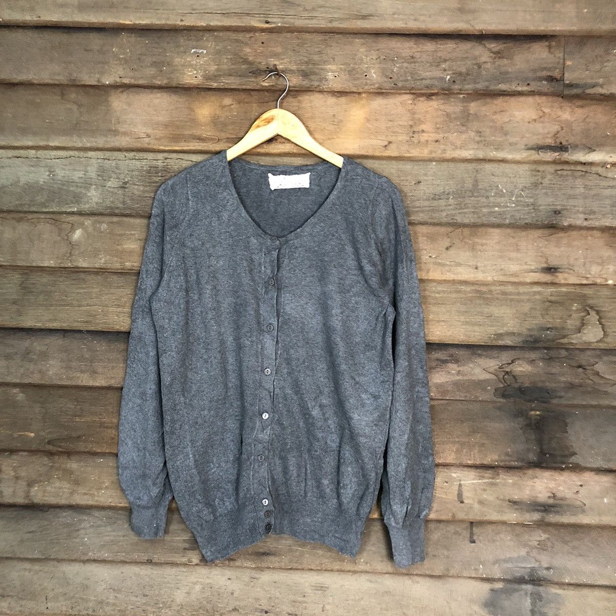 Japanese Brand Japanese Brand Grey Cardigan knitwear plain #7271 Size M / US 6-8 / IT 42-44 - 1 Thumbnail