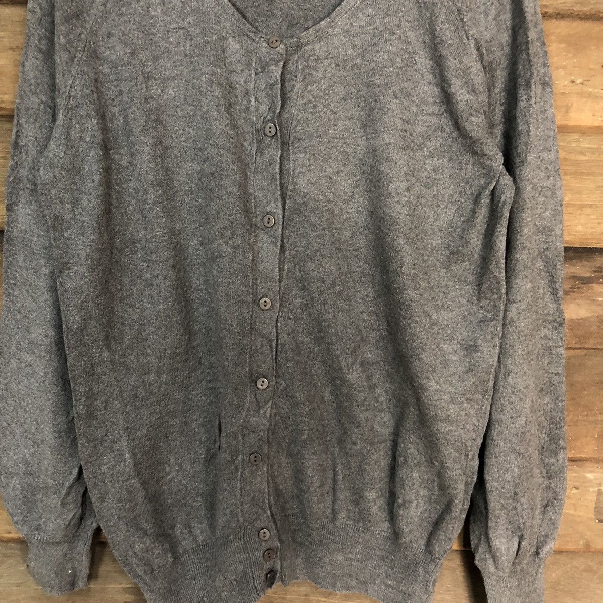 Japanese Brand Japanese Brand Grey Cardigan knitwear plain #7271 Size M / US 6-8 / IT 42-44 - 5 Thumbnail
