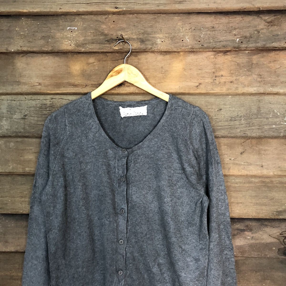 Japanese Brand Japanese Brand Grey Cardigan knitwear plain #7271 Size M / US 6-8 / IT 42-44 - 2 Thumbnail