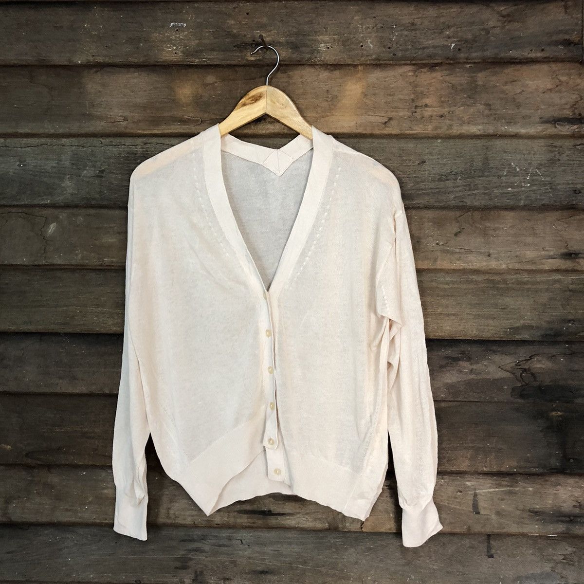 Knitwear Cardigan Hanging GU Brown Meshnet Thin Knitwear Vintage - Main Image