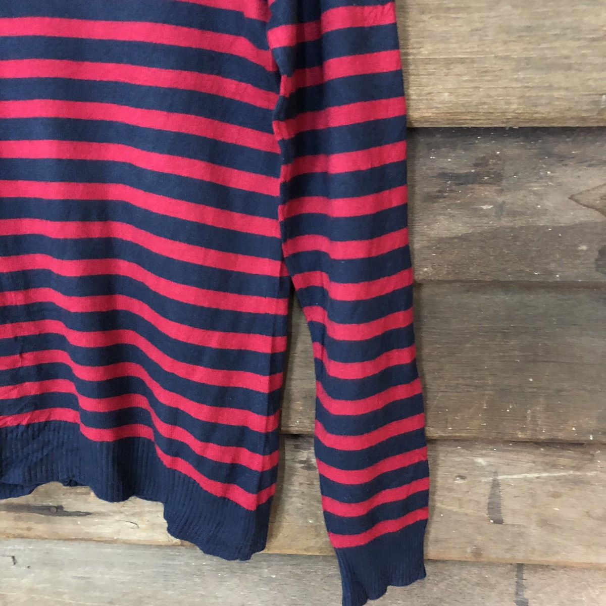 Japanese Brand Page Boy Stripe Red Cardigan knitwear japan #7265 Size M / US 6-8 / IT 42-44 - 12 Thumbnail
