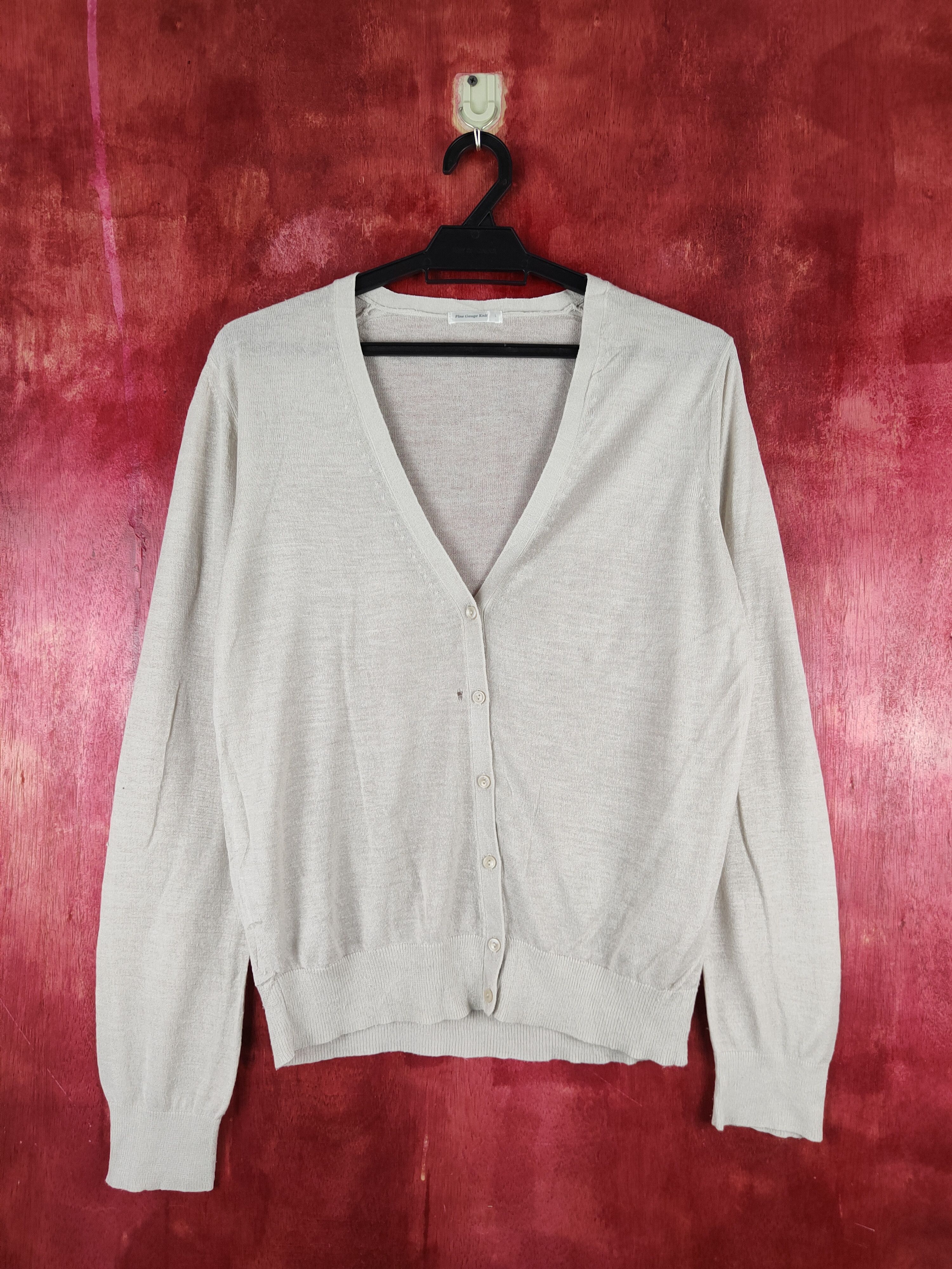 image of Gray Crochet Meshnet Knitwear Cardigan S1058 in Grey, Women's (Size Large)