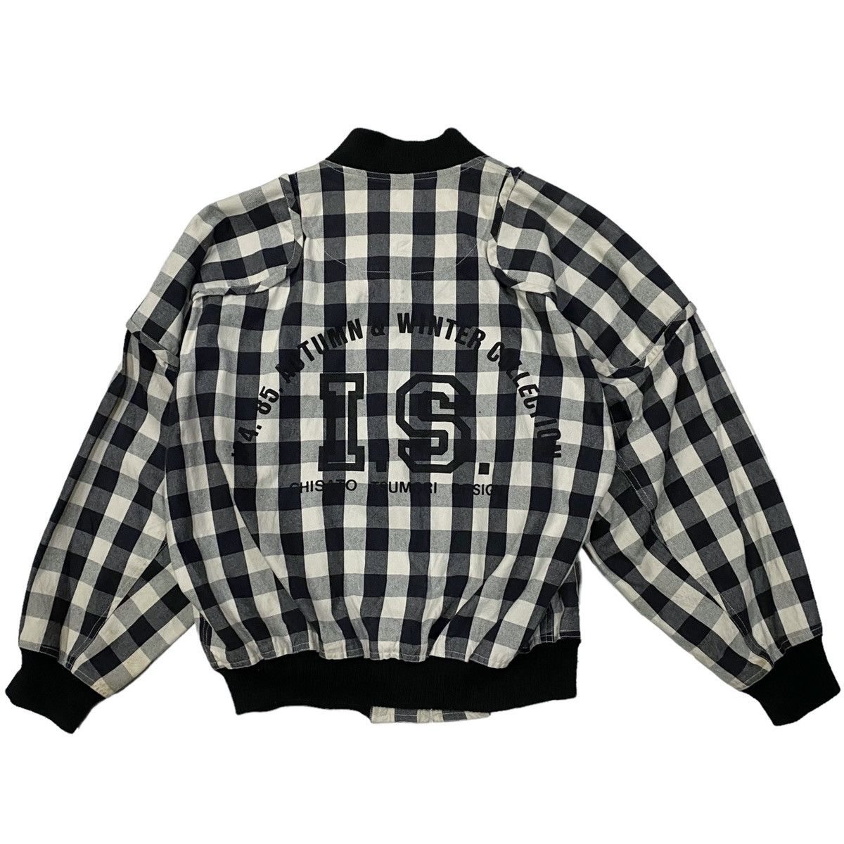 image of Aw 84 85 Issey Miyake Tsumori Chisato Bomber Jacket in Black White, Men's (Size Medium)