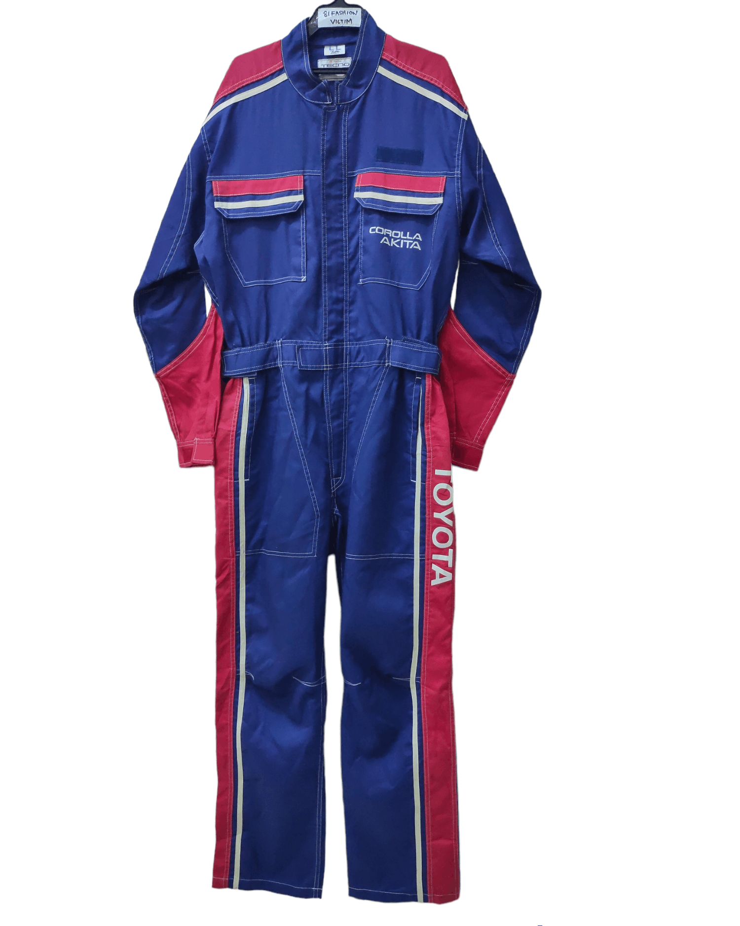 image of Moto x Racing Toyota Tecno Corolla Akita 1St Engineer Patch Overalls in Blue, Men's (Size 32)