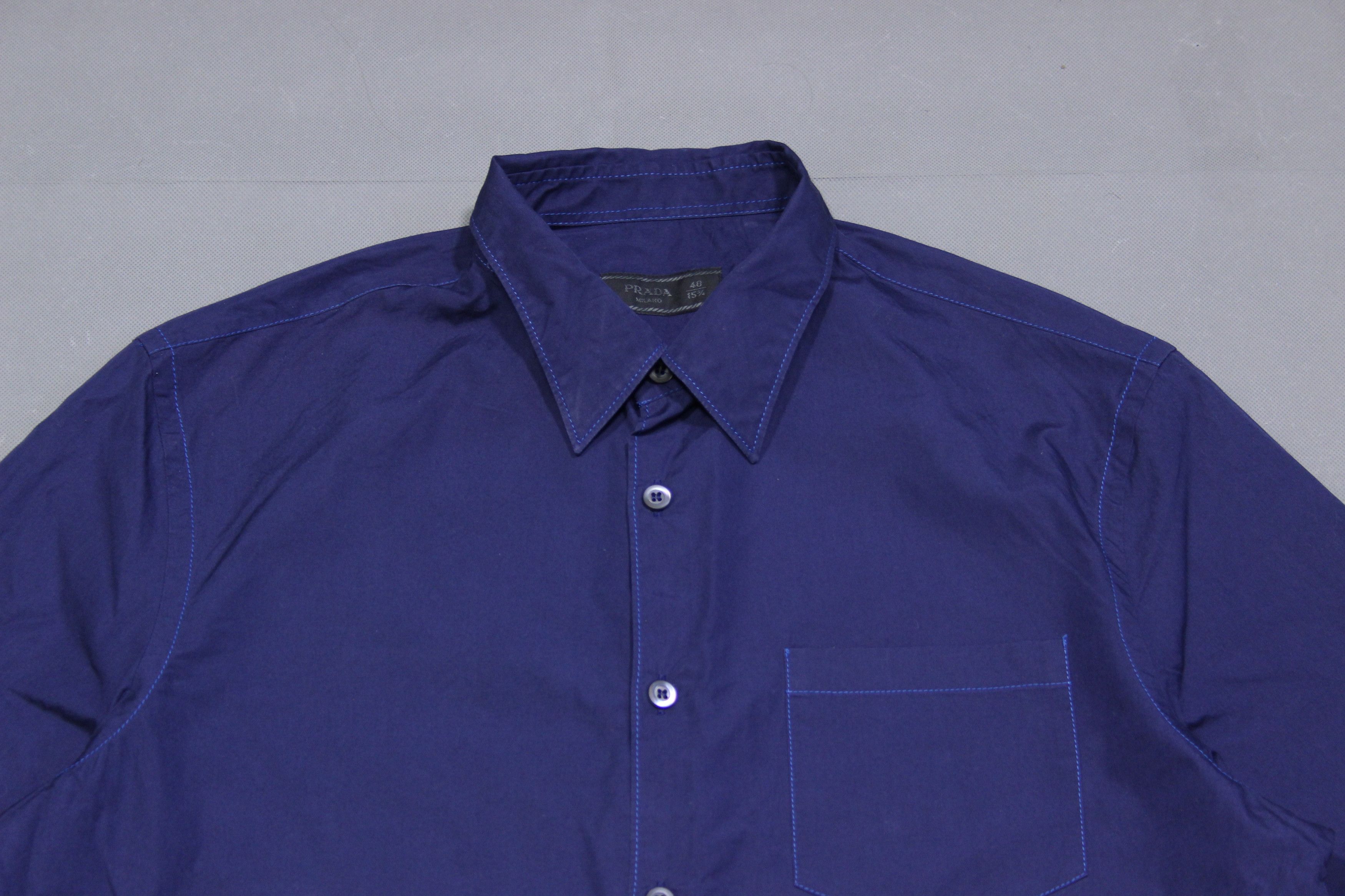 Prada Cotton Poplin Shirt Navy Size US M / EU 48-50 / 2 - 4 Thumbnail
