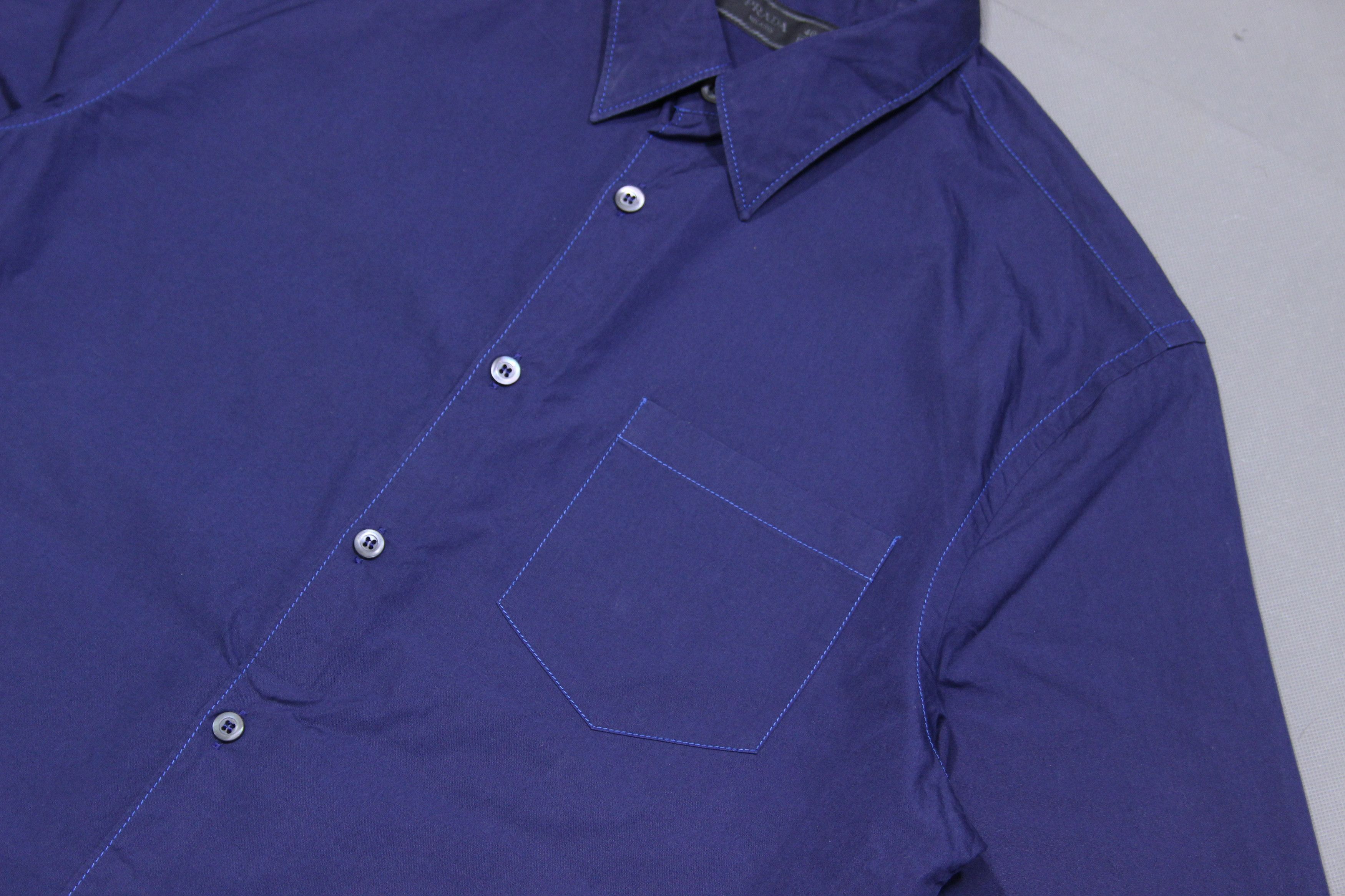 Prada Cotton Poplin Shirt Navy Size US M / EU 48-50 / 2 - 5 Thumbnail