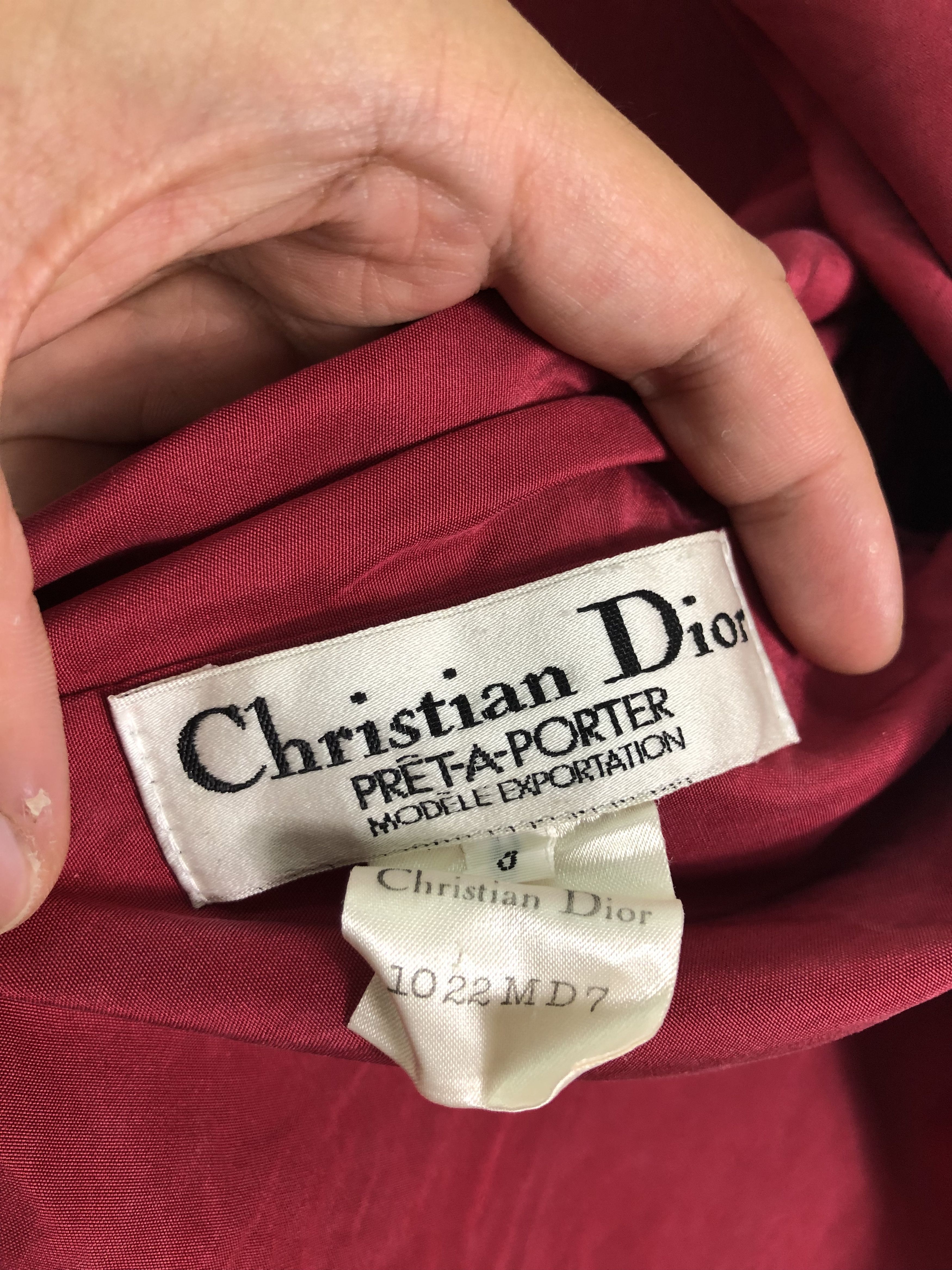 Dior RARE🔥VINTAGE 90’S DIOR RUNWAY RED BUTTONLESS LIGHT COAT Size L / US 10 / IT 46 - 11 Thumbnail