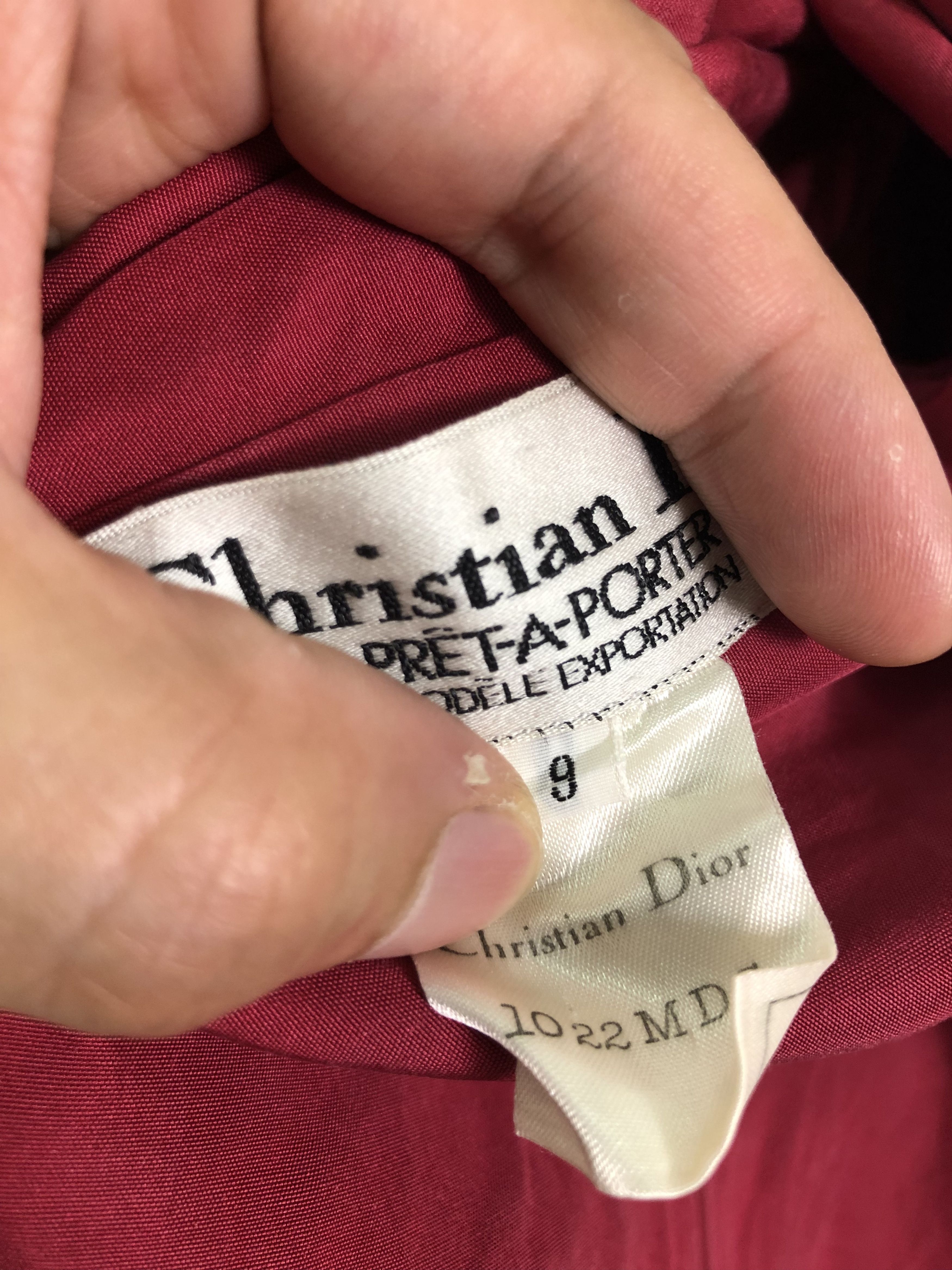 Dior RARE🔥VINTAGE 90’S DIOR RUNWAY RED BUTTONLESS LIGHT COAT Size L / US 10 / IT 46 - 12 Thumbnail